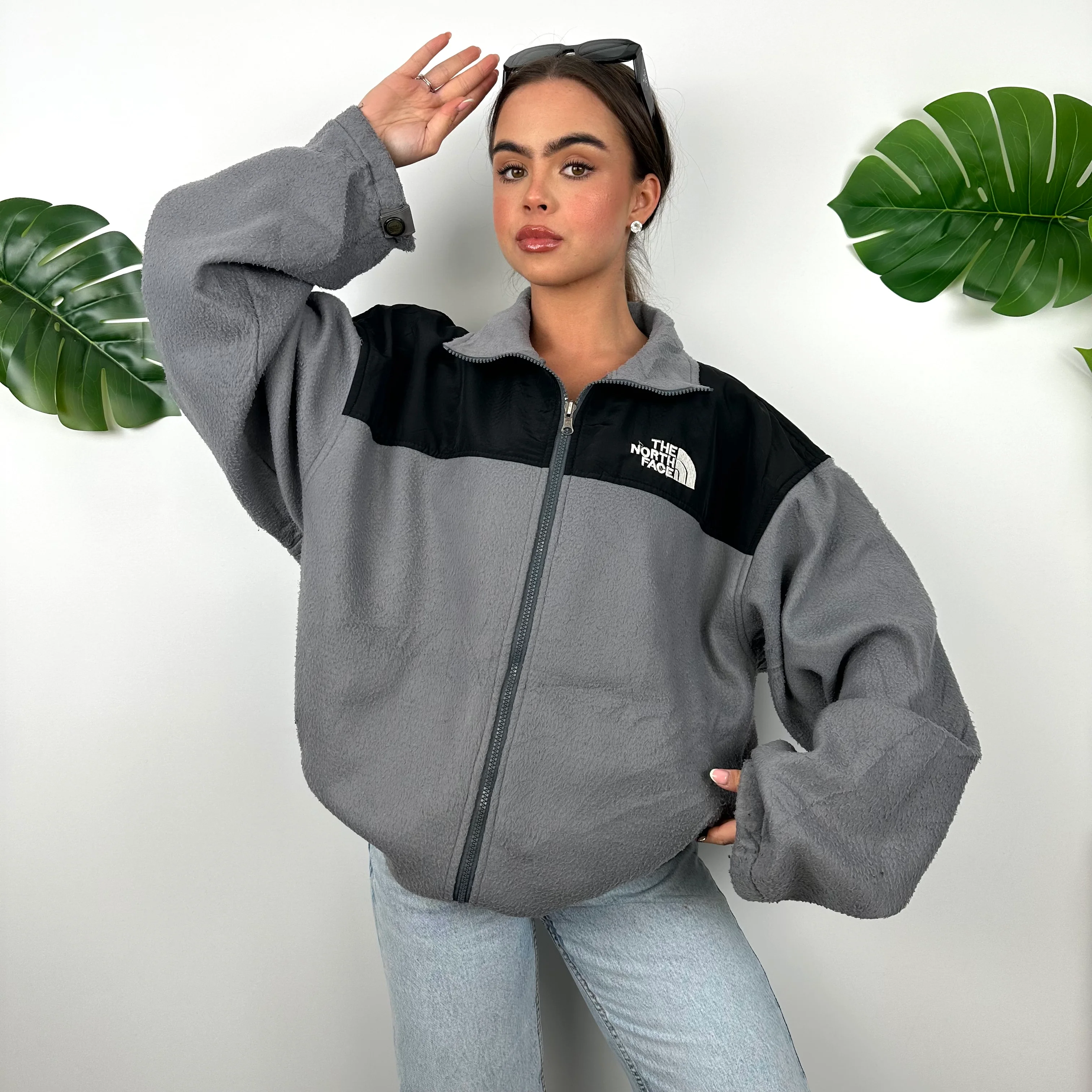 North Face Grey Denali Teddy Bear Fleece Zip Up Jacket (XL) - Image 7