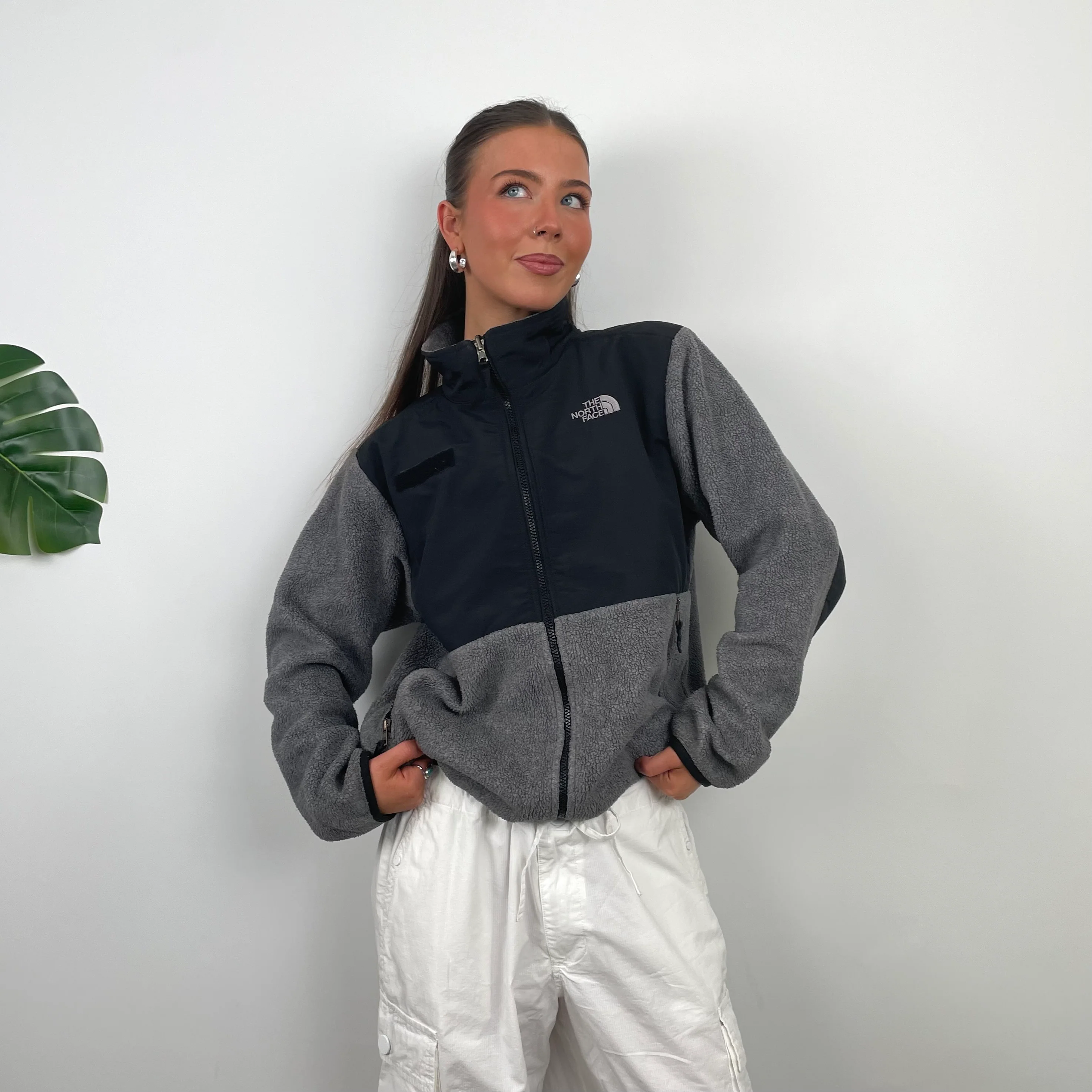 North Face Grey Denali Teddy Bear Fleece Zip Up Jacket (M) - Image 3