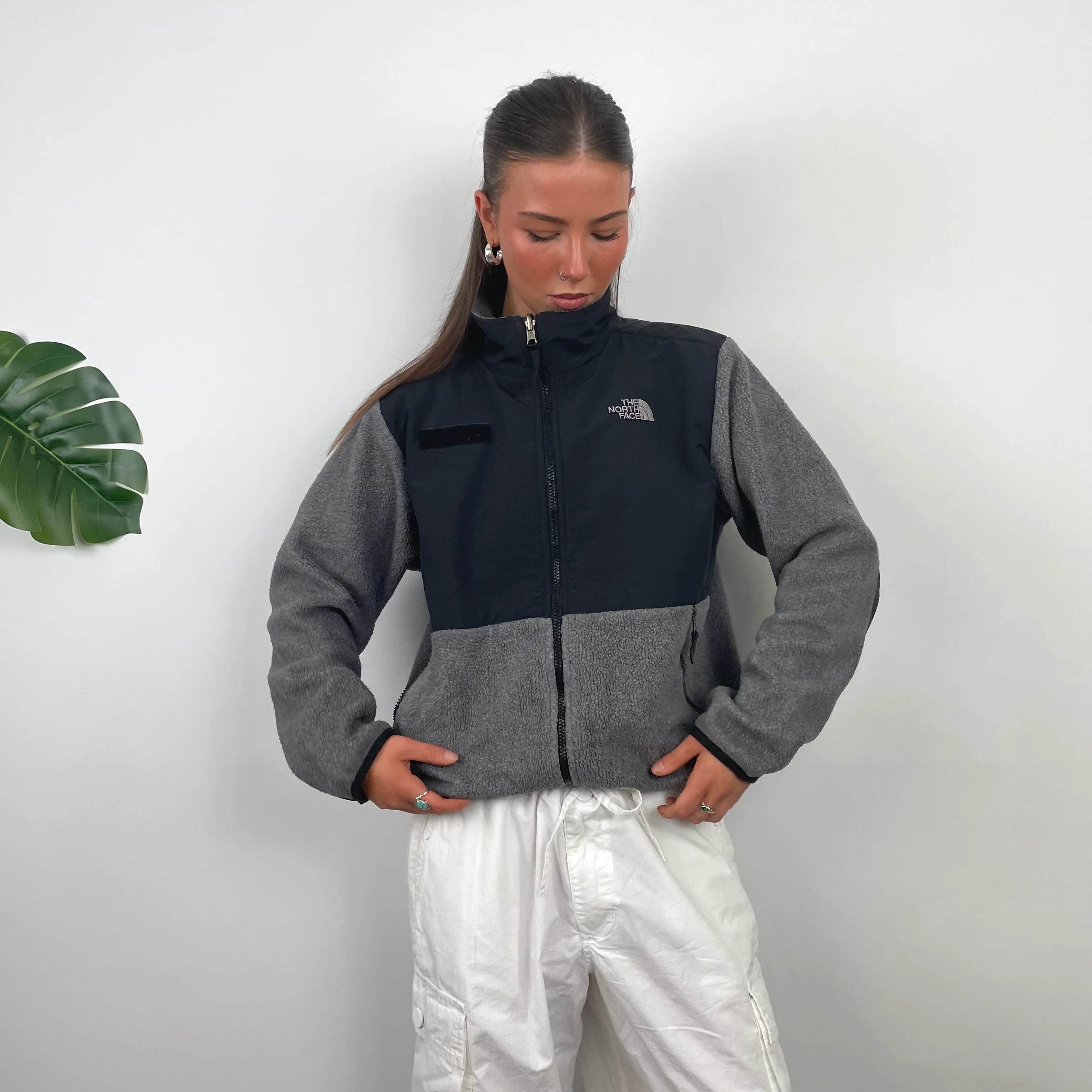 North Face Grey Denali Teddy Bear Fleece Zip Up Jacket (M) - Image 5