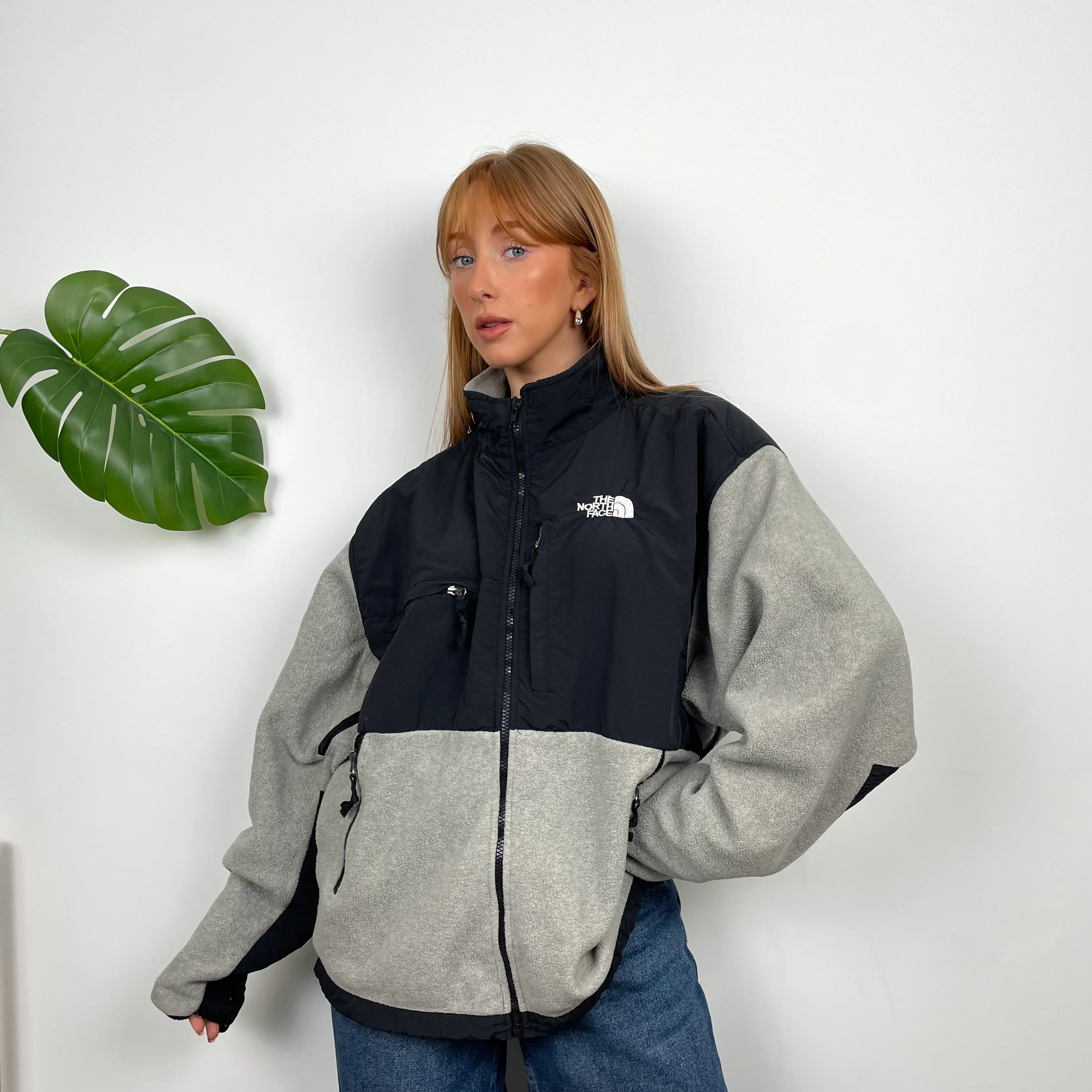 North Face Grey Denali Teddy Bear Fleece Zip Up Jacket (M)