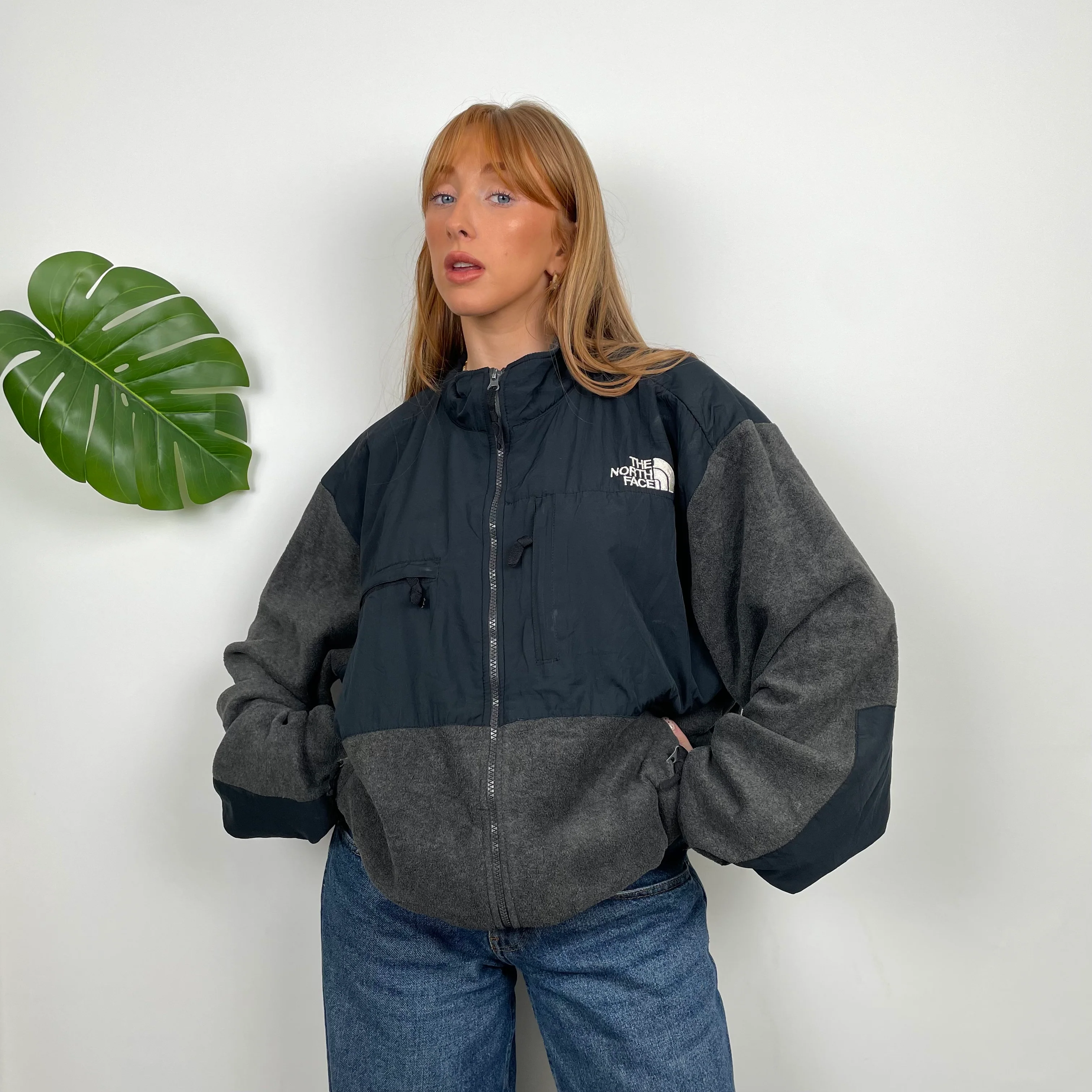 North Face Grey Denali Teddy Bear Fleece Zip Up Jacket (XL) - Image 2