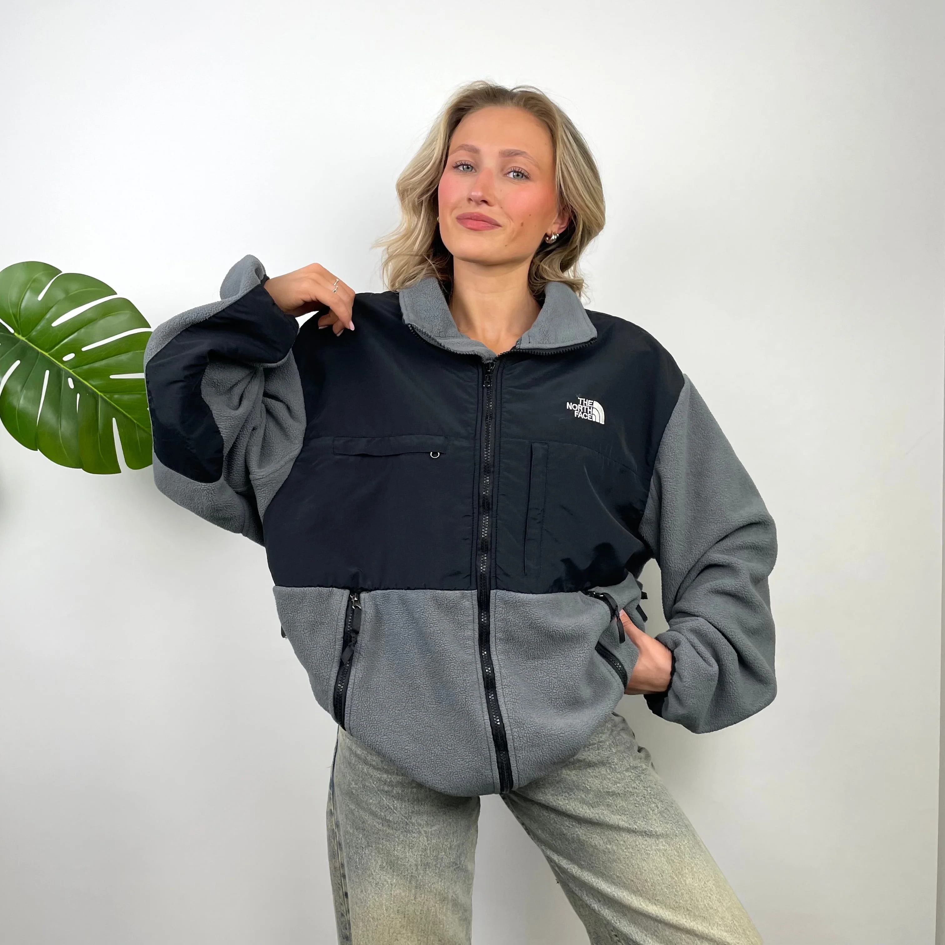 North Face Grey Denali Teddy Bear Fleece Zip Up Jacket (XL) - Image 2