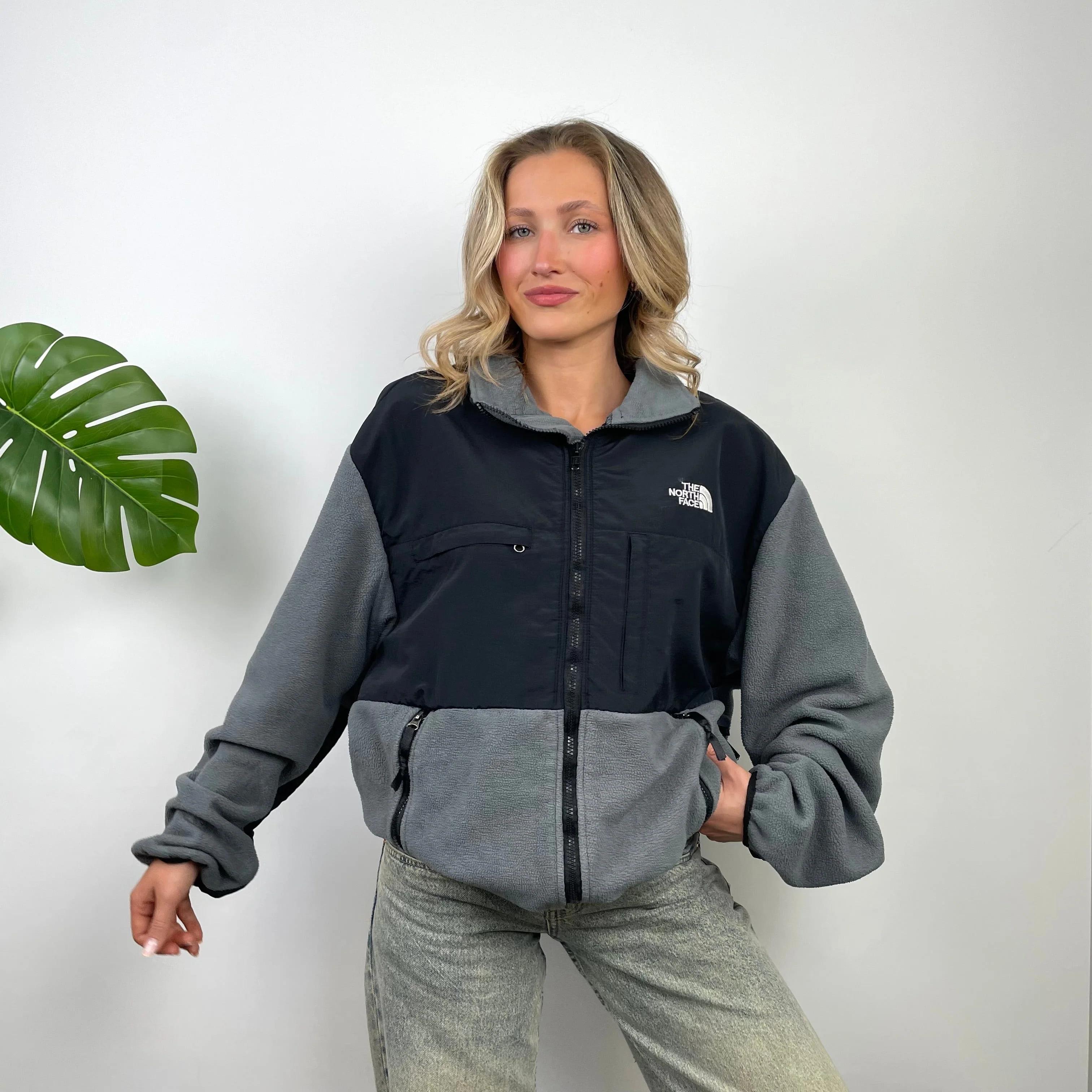 North Face Grey Denali Teddy Bear Fleece Zip Up Jacket (XL) - Image 3