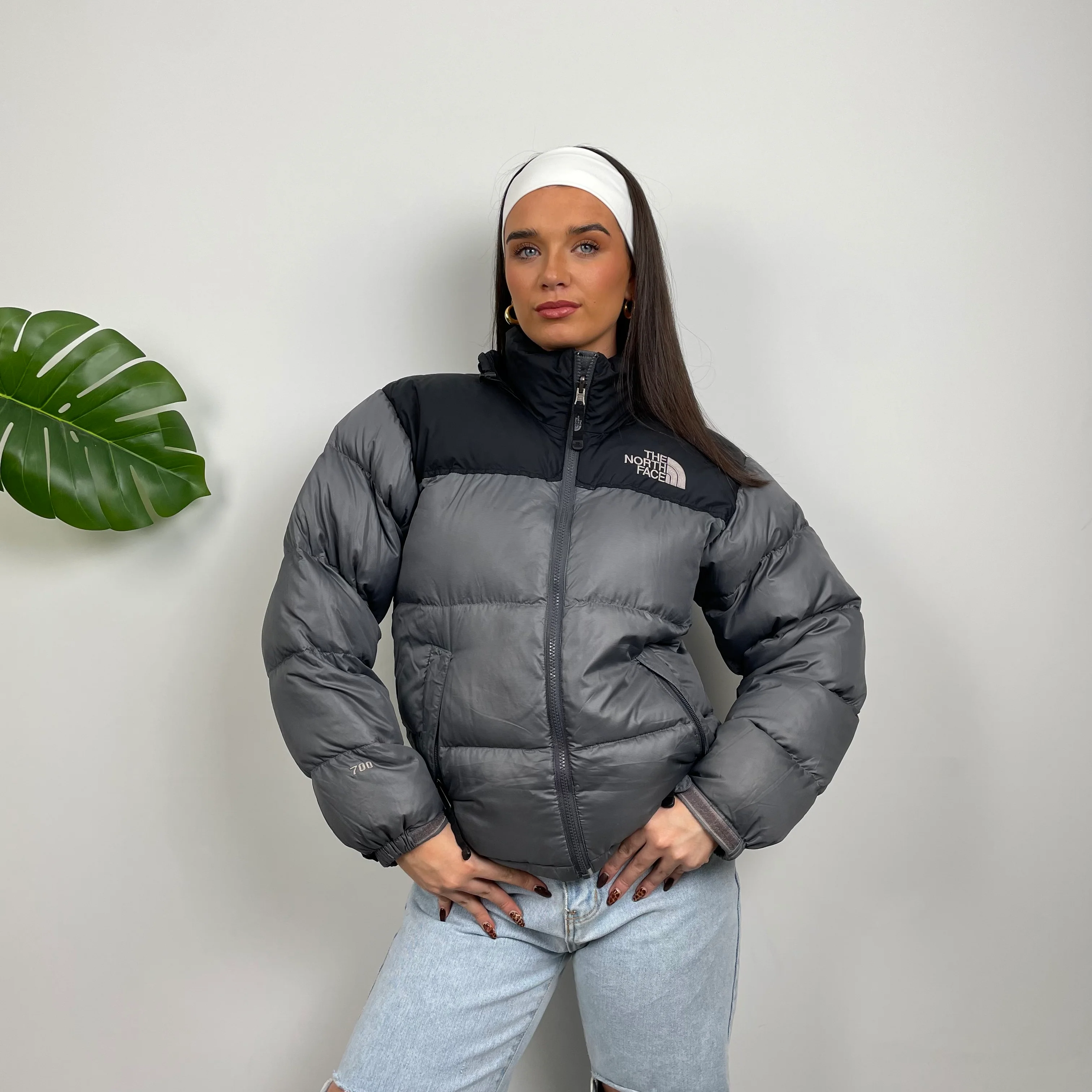 North Face Grey Puffer Jacket (M) - Image 4