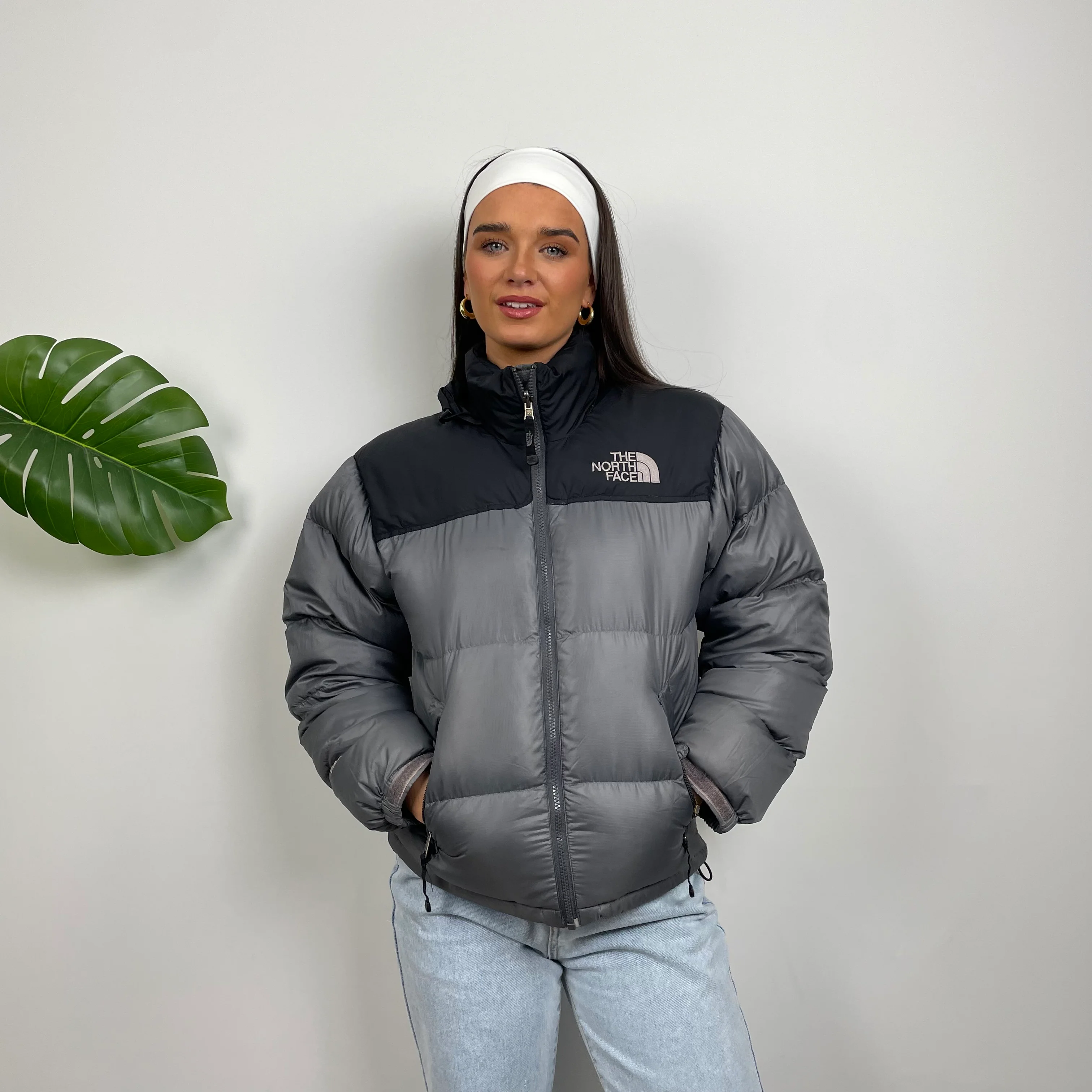 North Face Grey Puffer Jacket (M) - Image 5