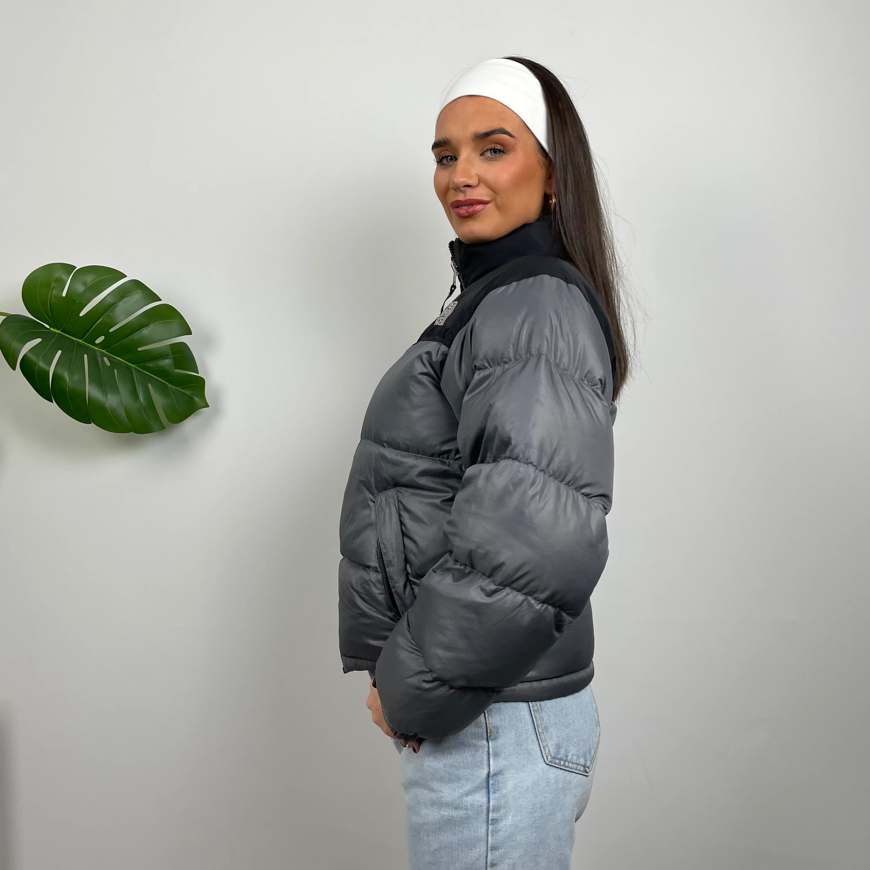 North Face Grey Puffer Jacket (M) - Image 6