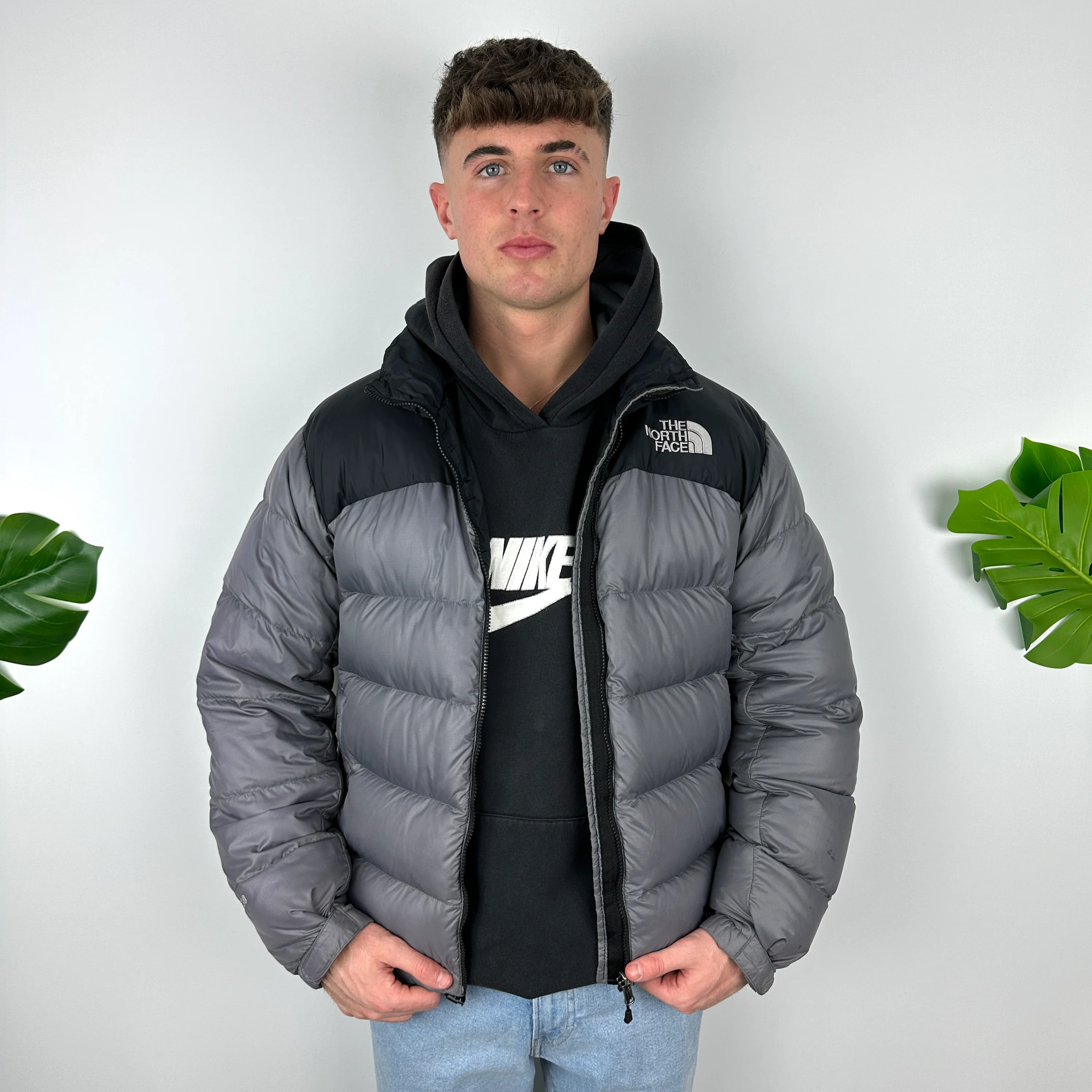 North Face Grey Puffer Jacket (M)