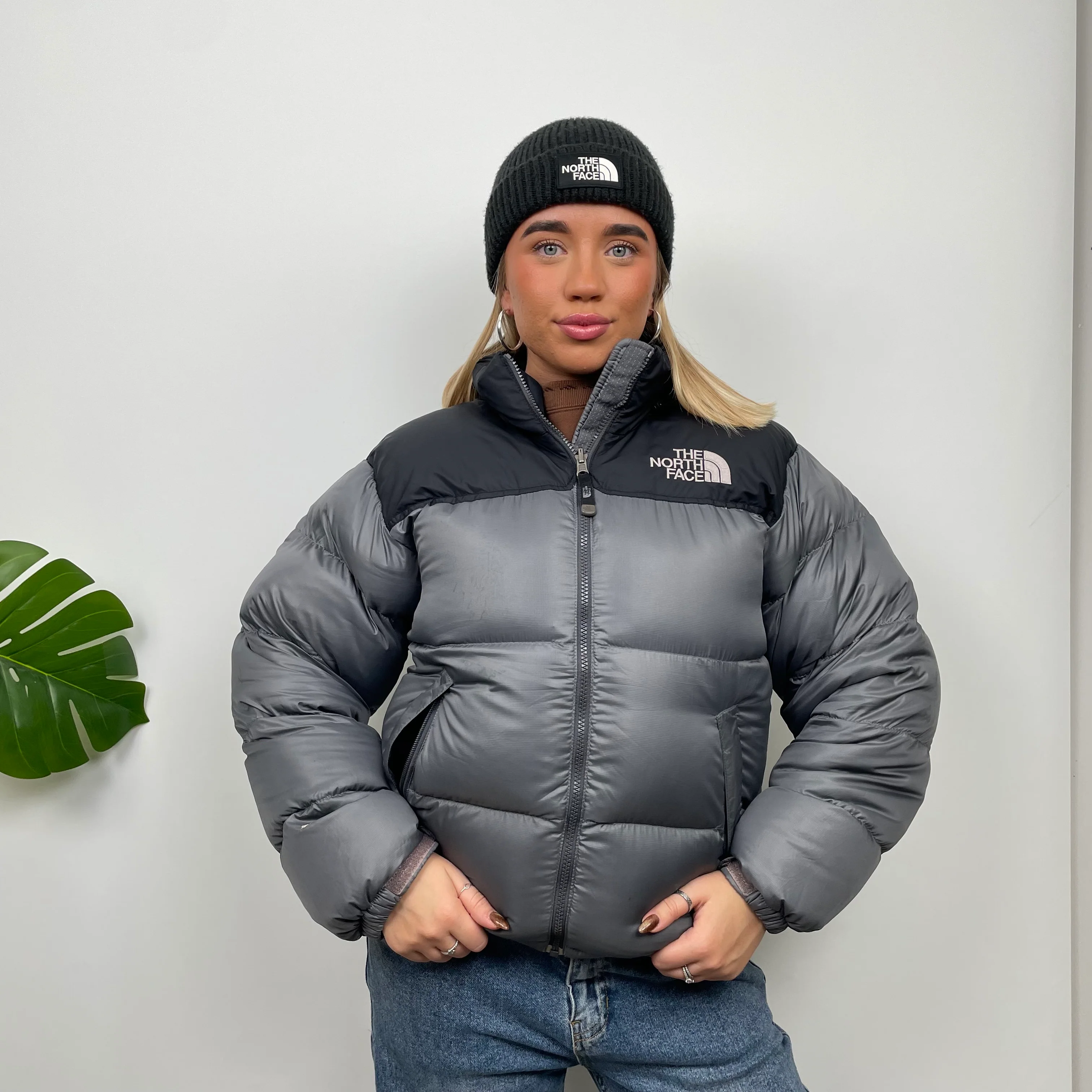North Face Grey Puffer Jacket (XS) - Image 4