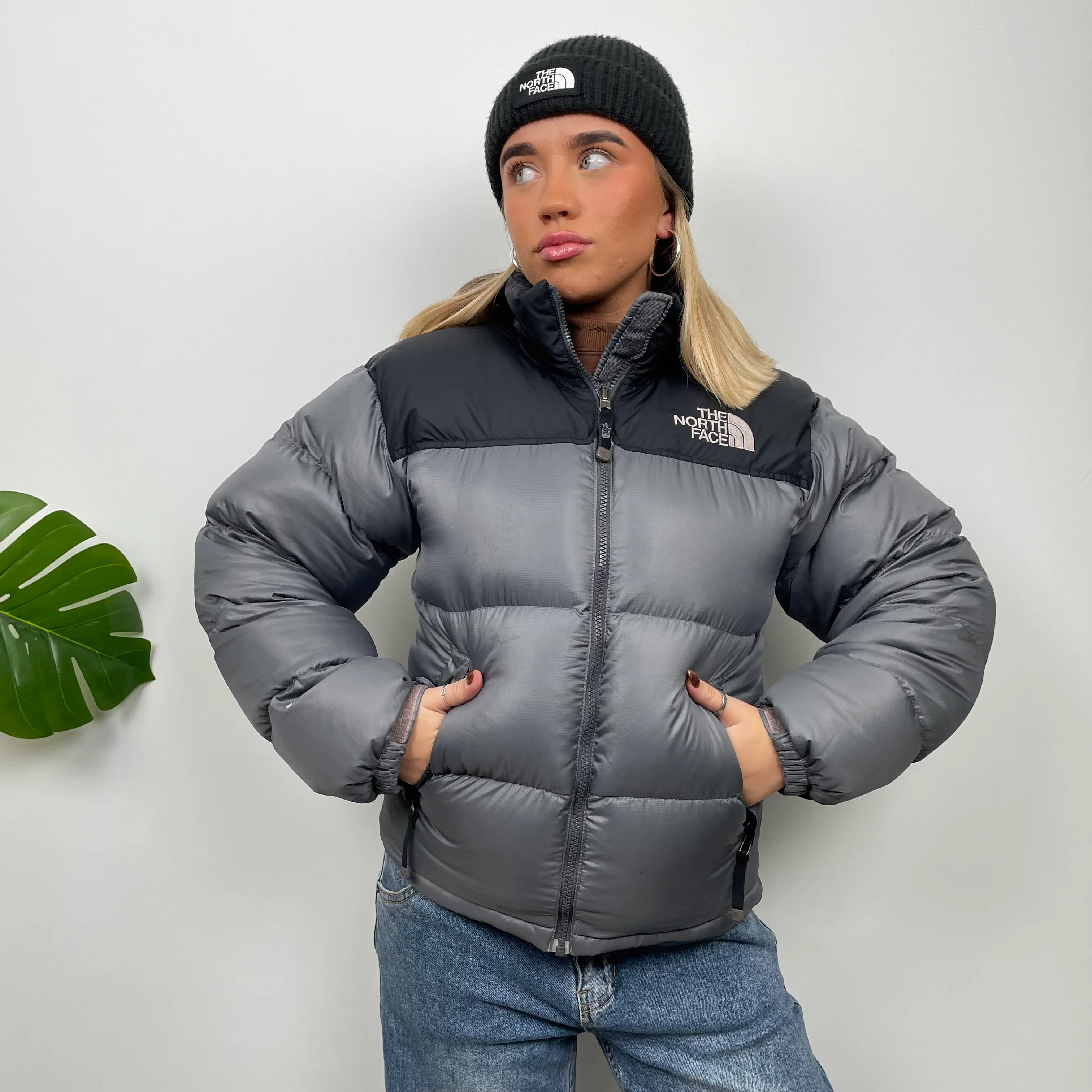 North Face Grey Puffer Jacket (XS) - Image 5