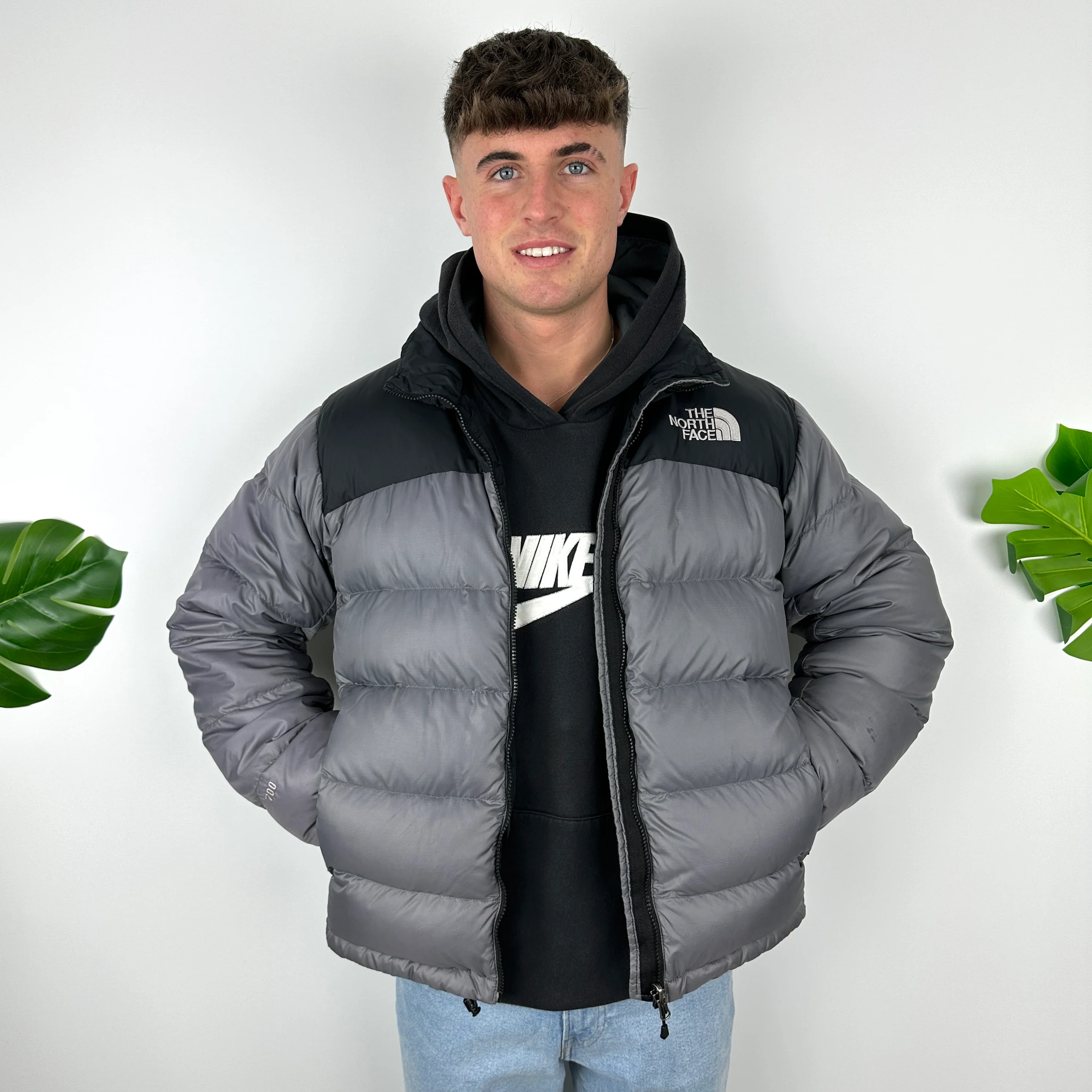 North Face Grey Puffer Jacket (M) - Image 4
