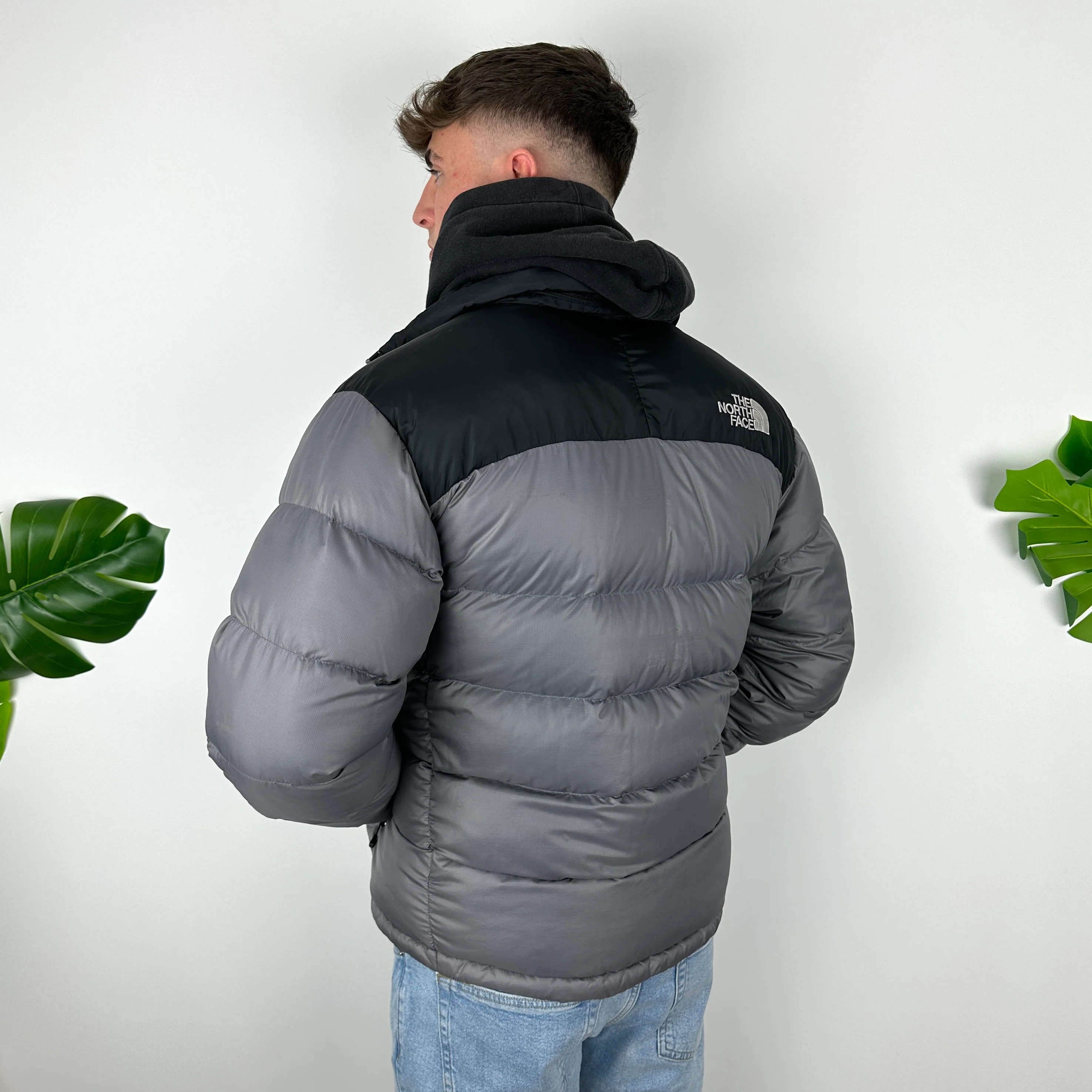 North Face Grey Puffer Jacket (M) - Image 5