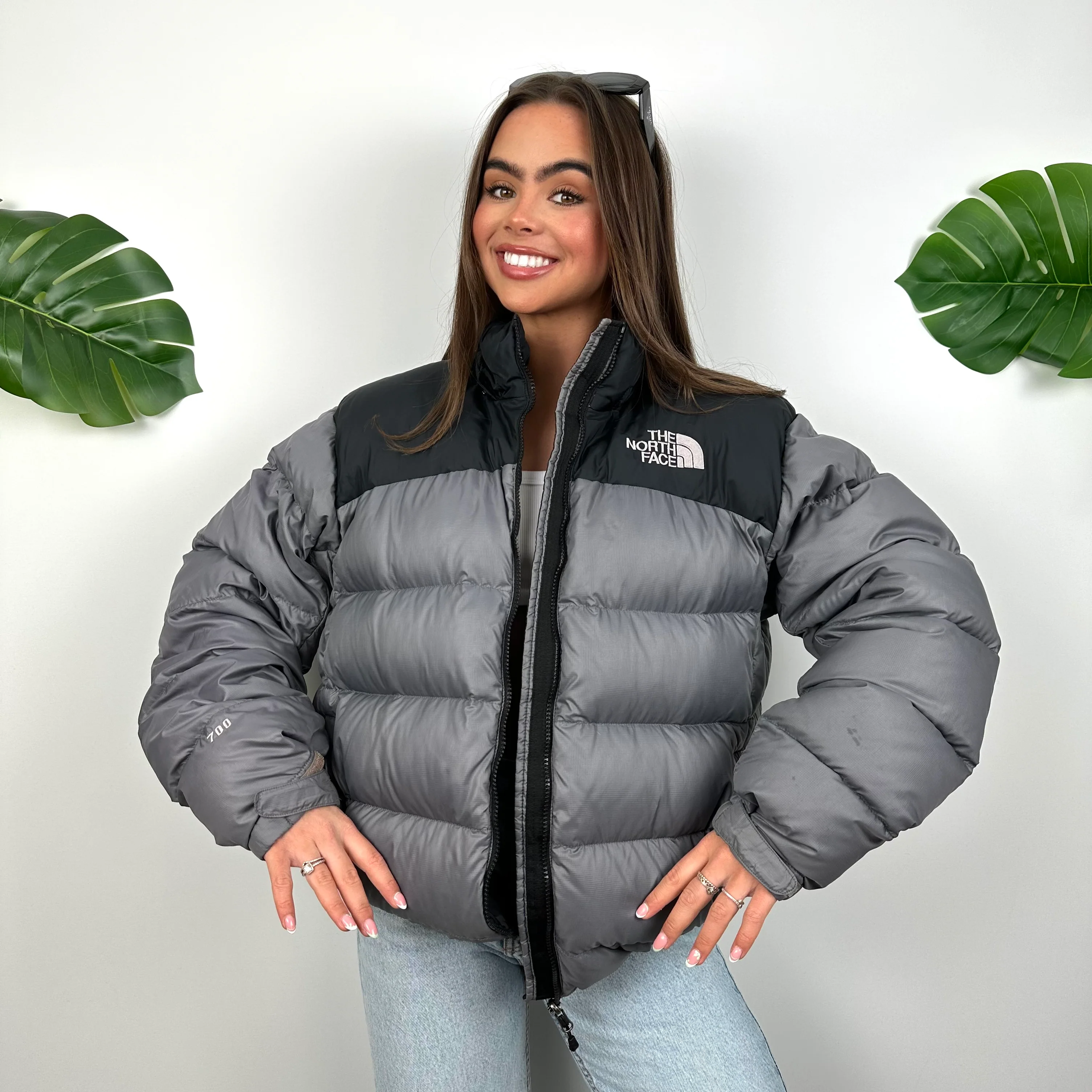 North Face Grey Puffer Jacket (M)
