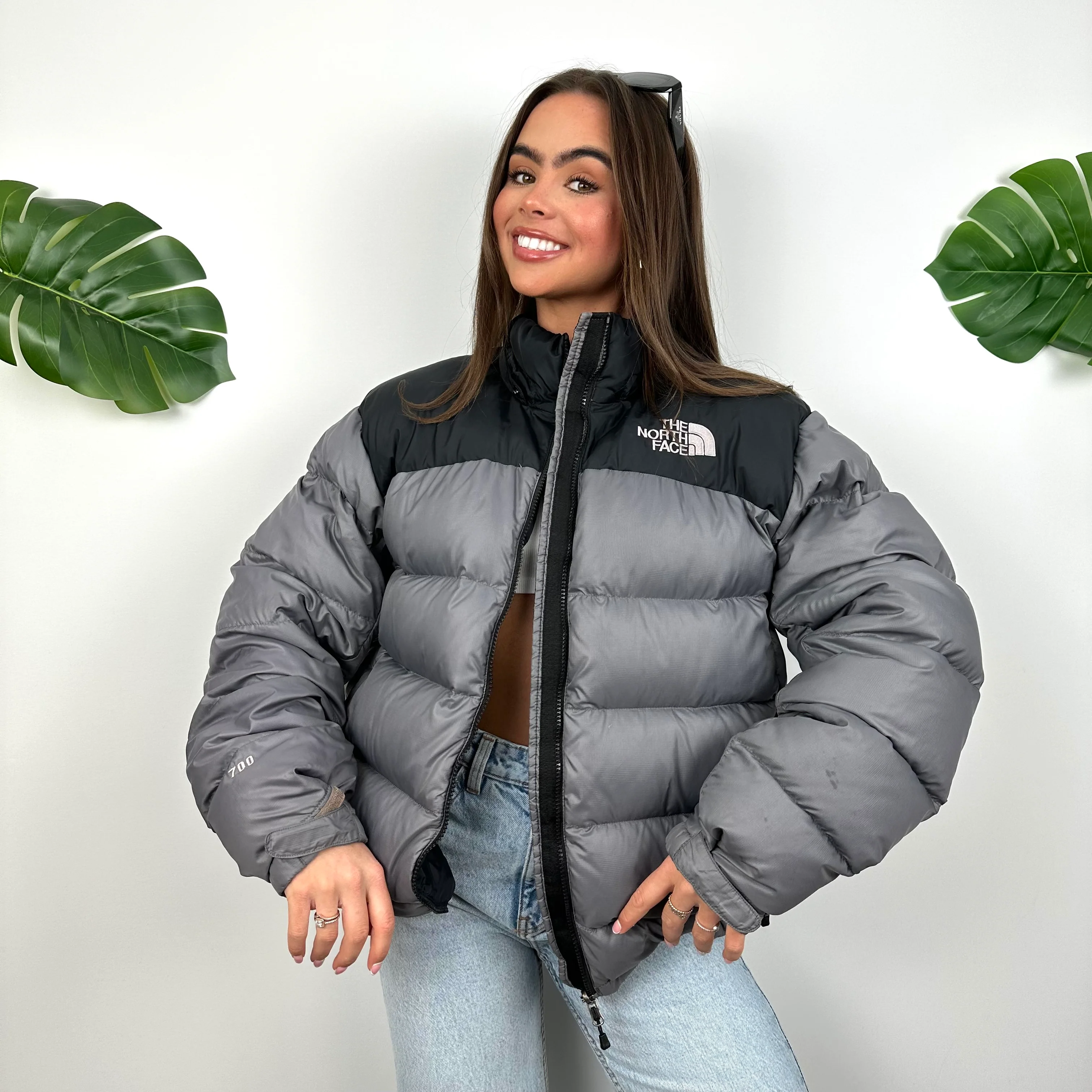 North Face Grey Puffer Jacket (M) - Image 4