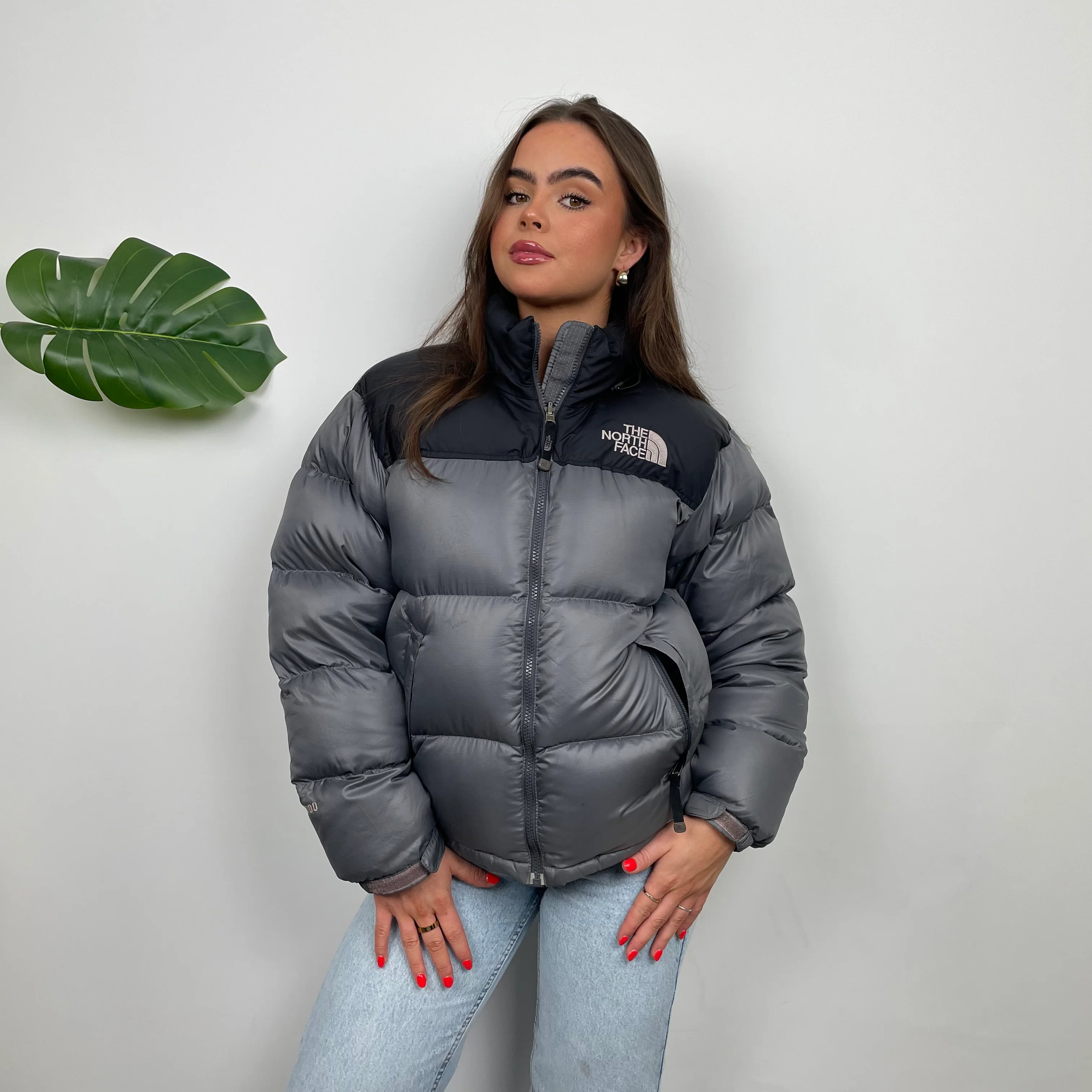 North Face Grey Puffer Jacket (XS) - Image 6