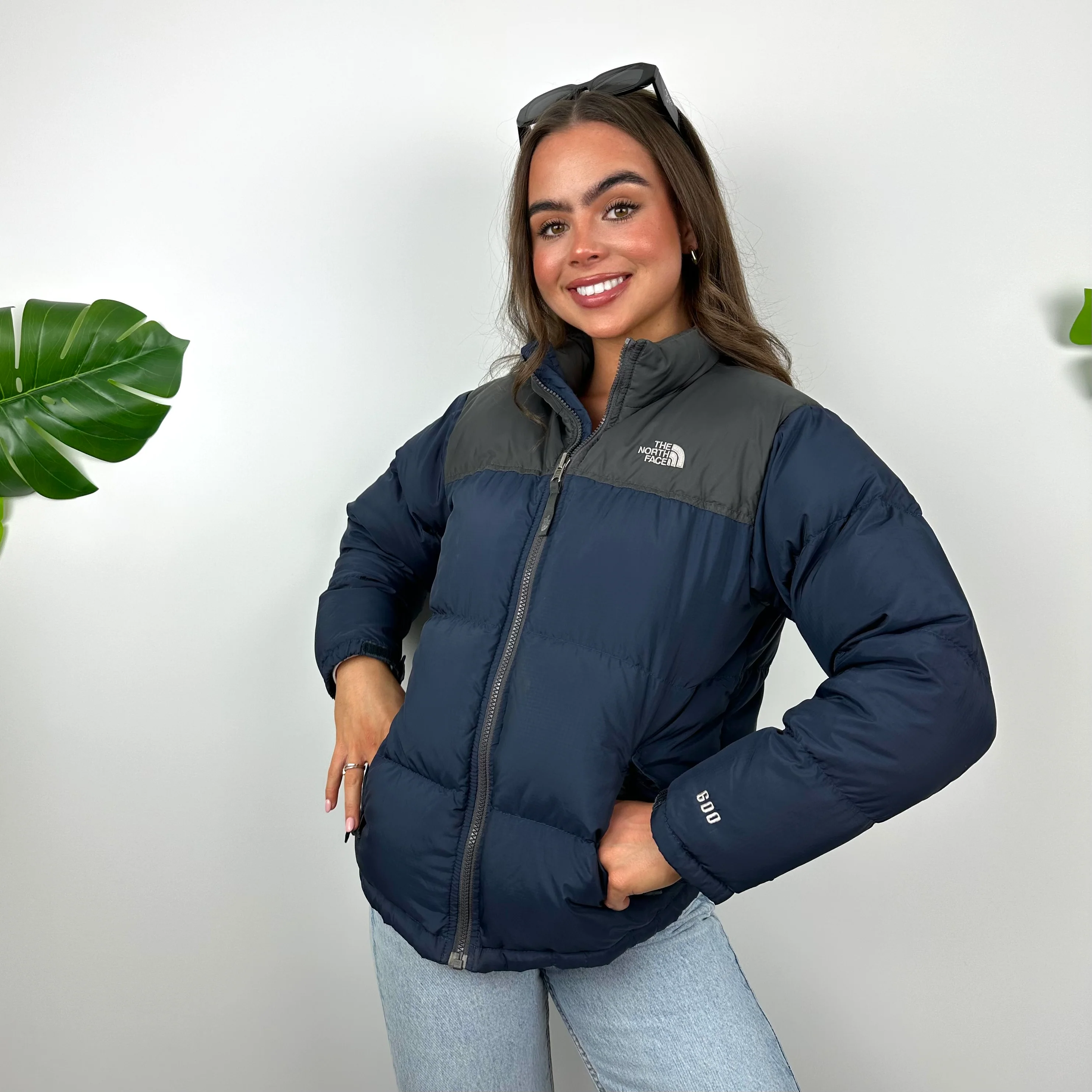 North Face Navy Puffer Jacket (S) - Image 3