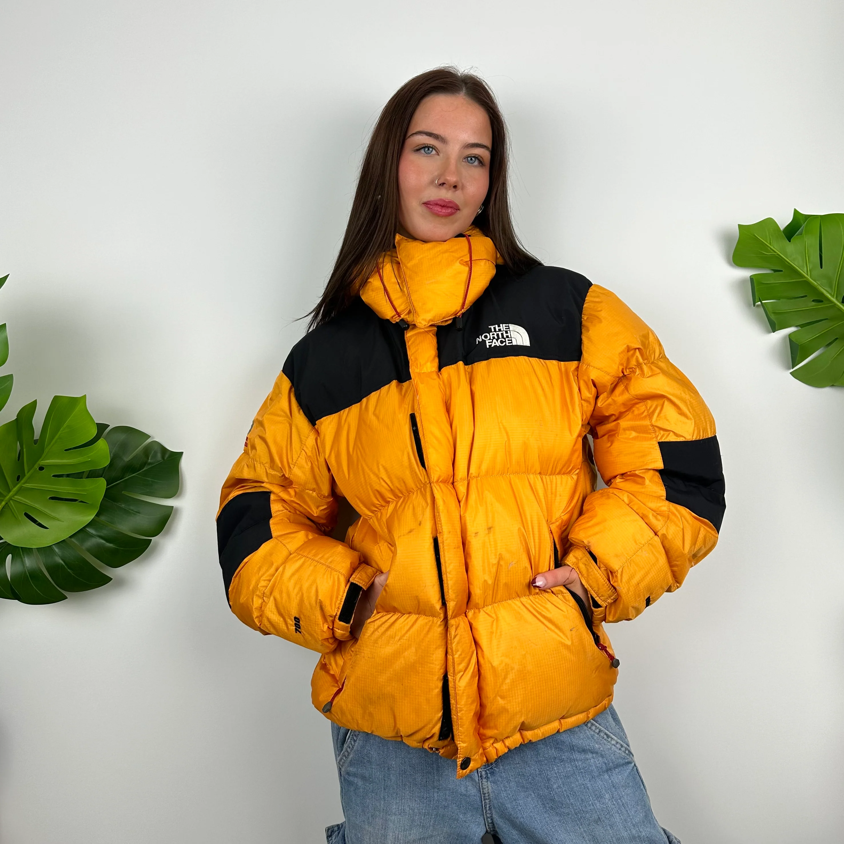 North Face Orange Puffer Jacket (M) - Image 3