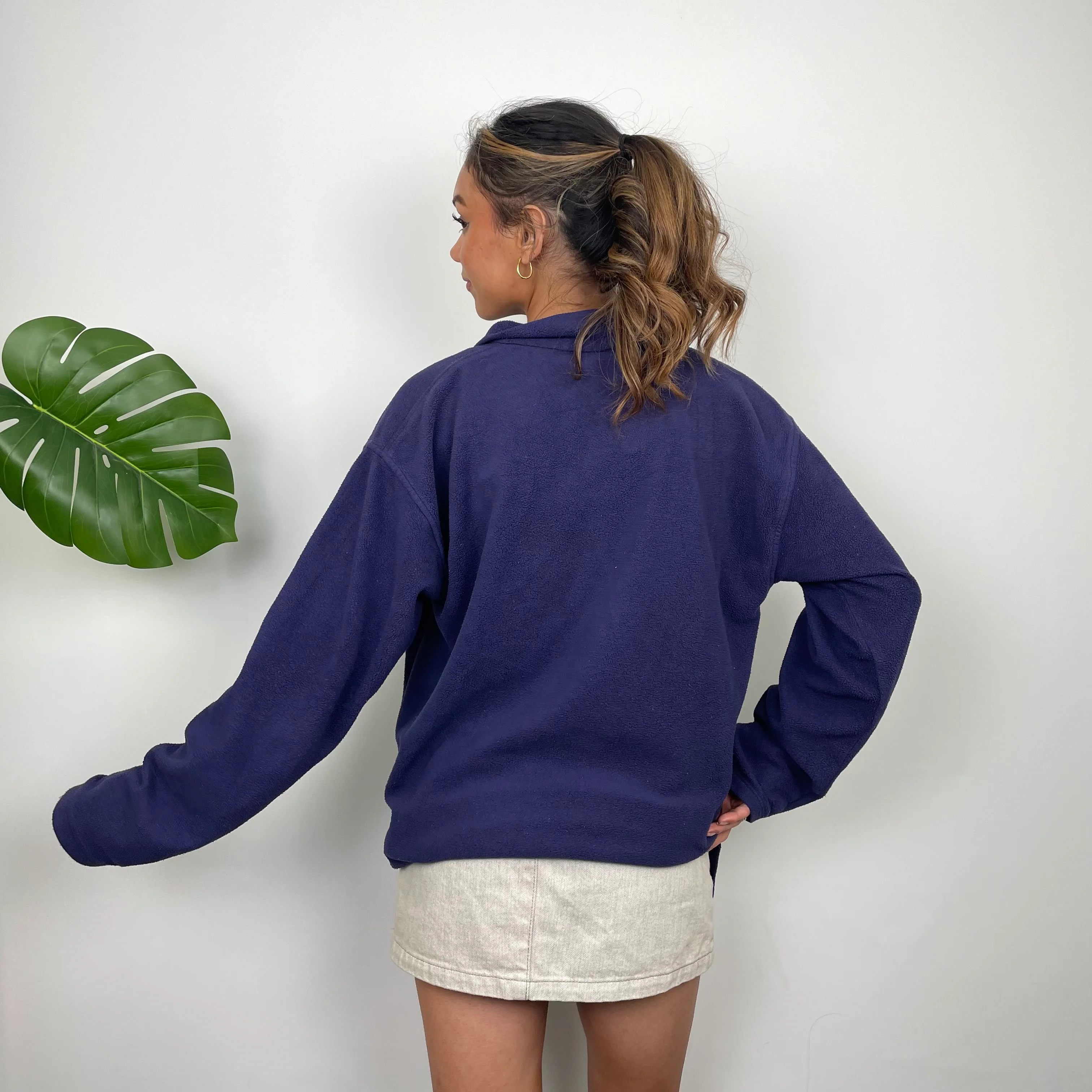 North Face Purple Teddy Bear Fleece Quarter Zip Up Jacket (M) - Image 6