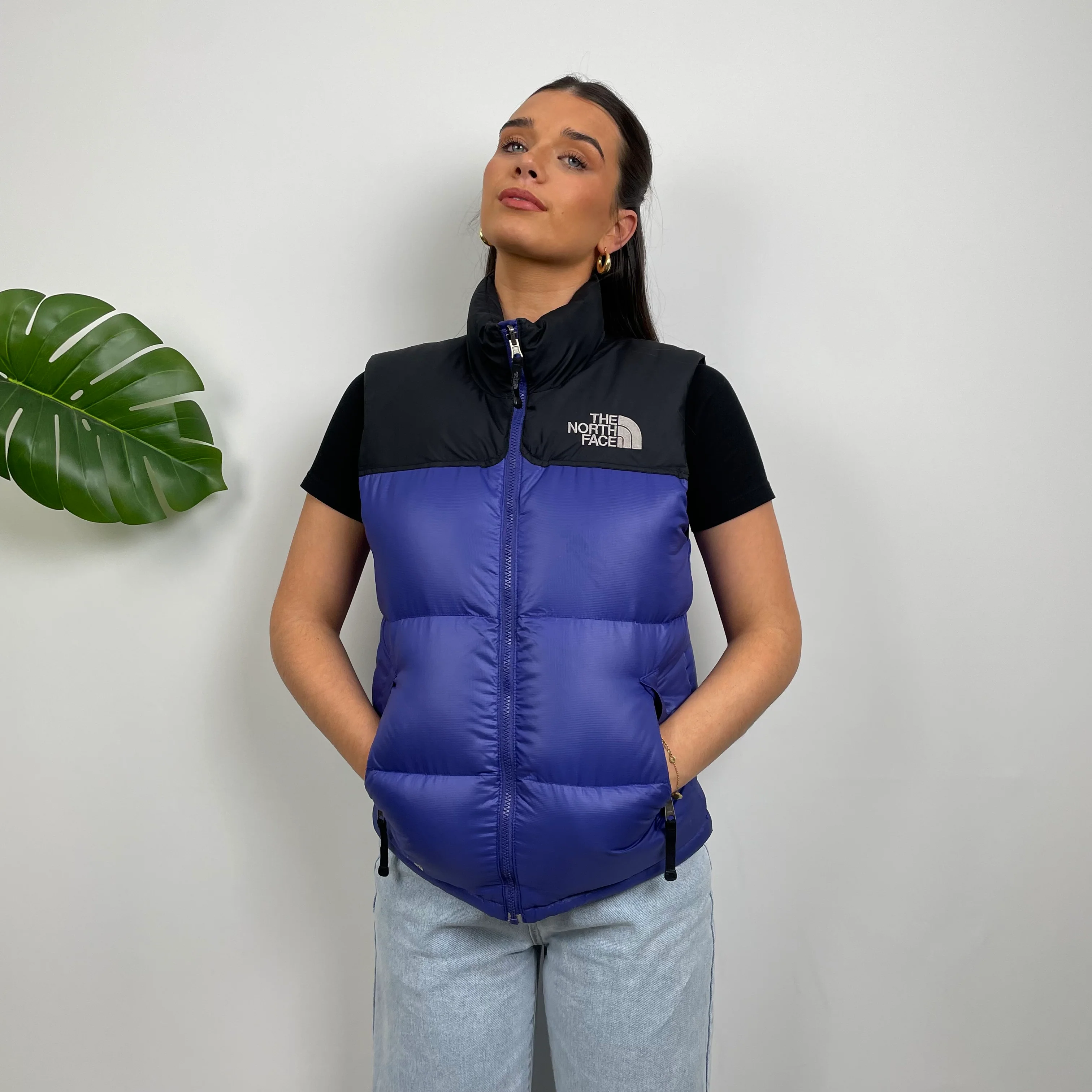 North Face RARE Blue Nuptse 700 Puffer Gilet (S) - Image 3