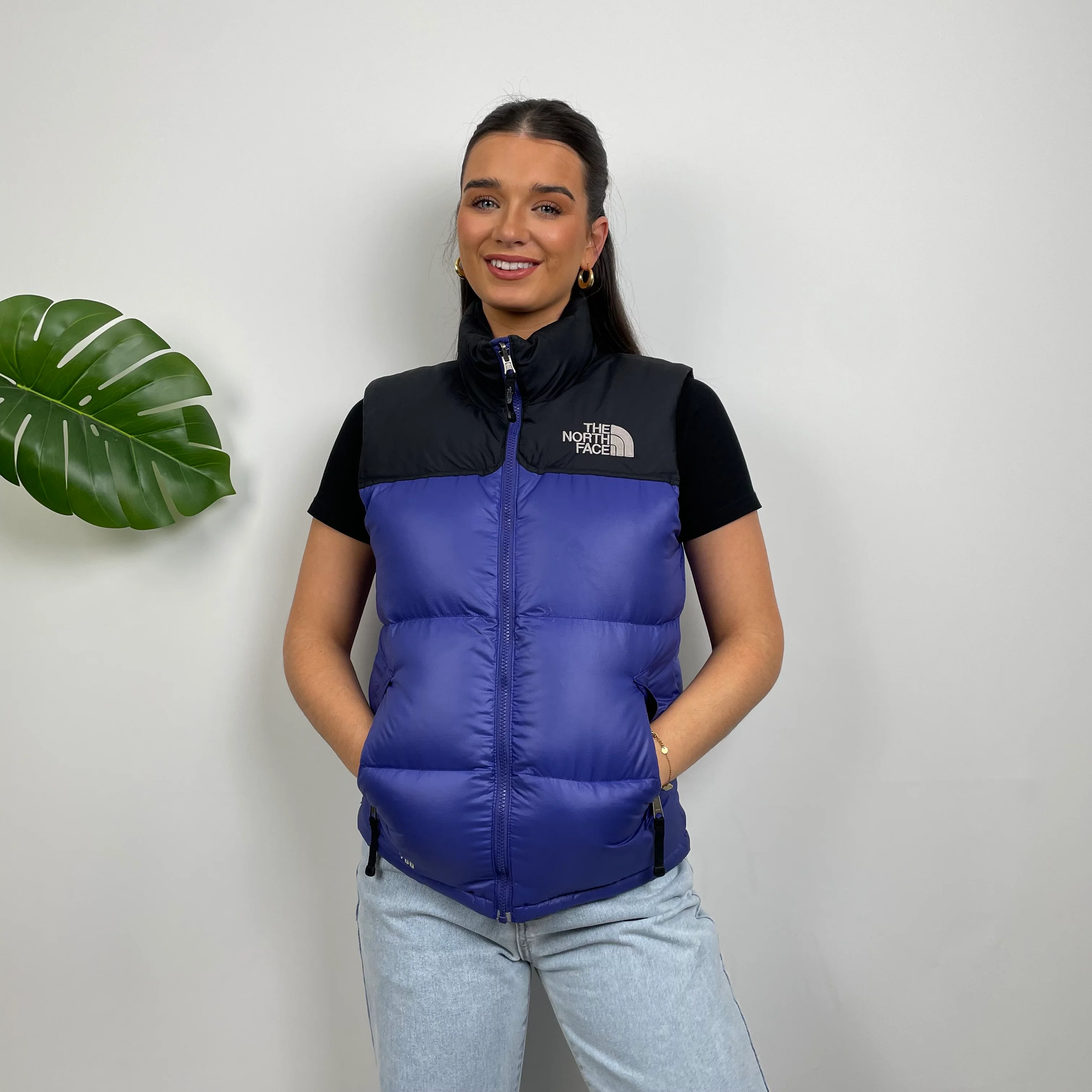 North Face RARE Blue Nuptse 700 Puffer Gilet (S) - Image 4
