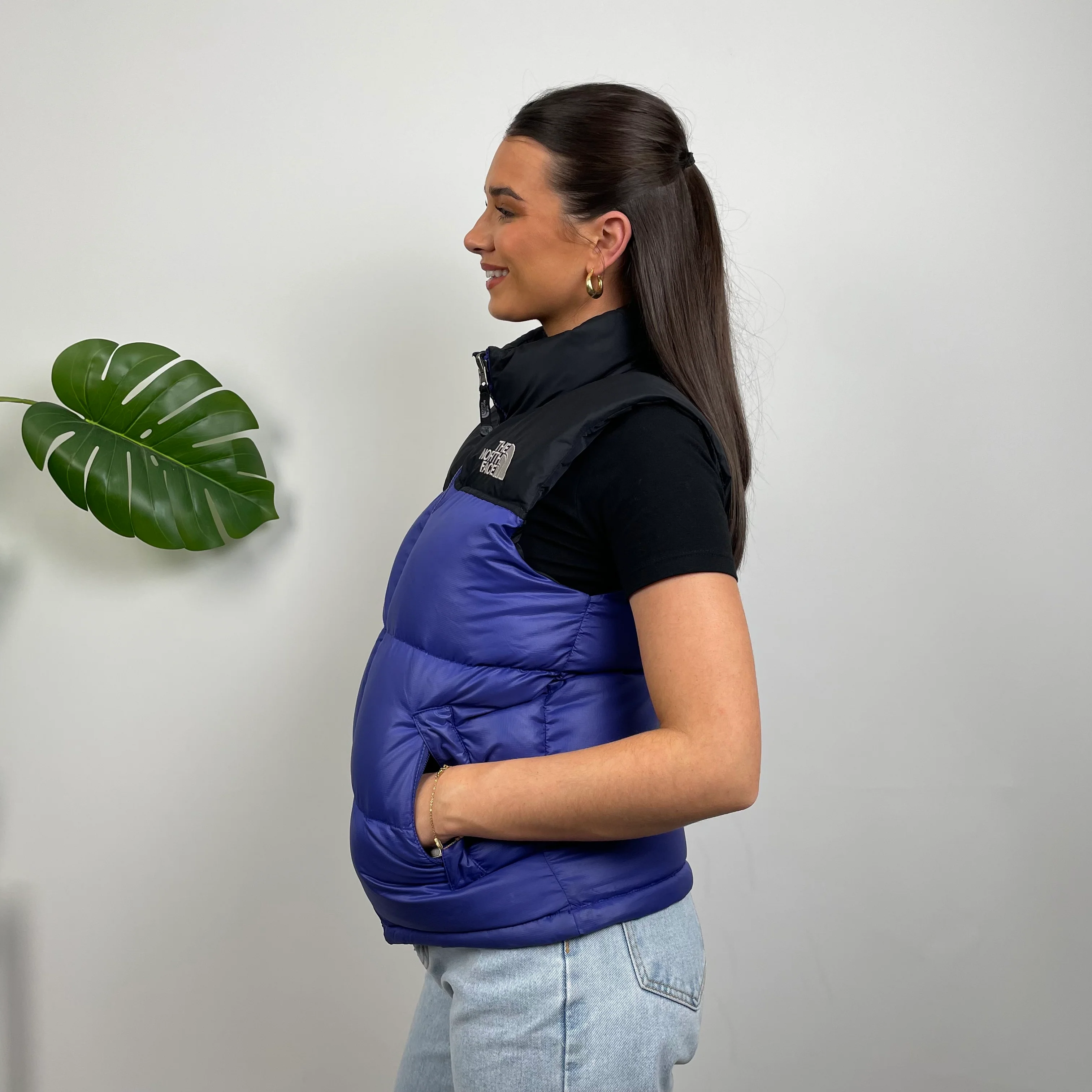 North Face RARE Blue Nuptse 700 Puffer Gilet (S) - Image 5