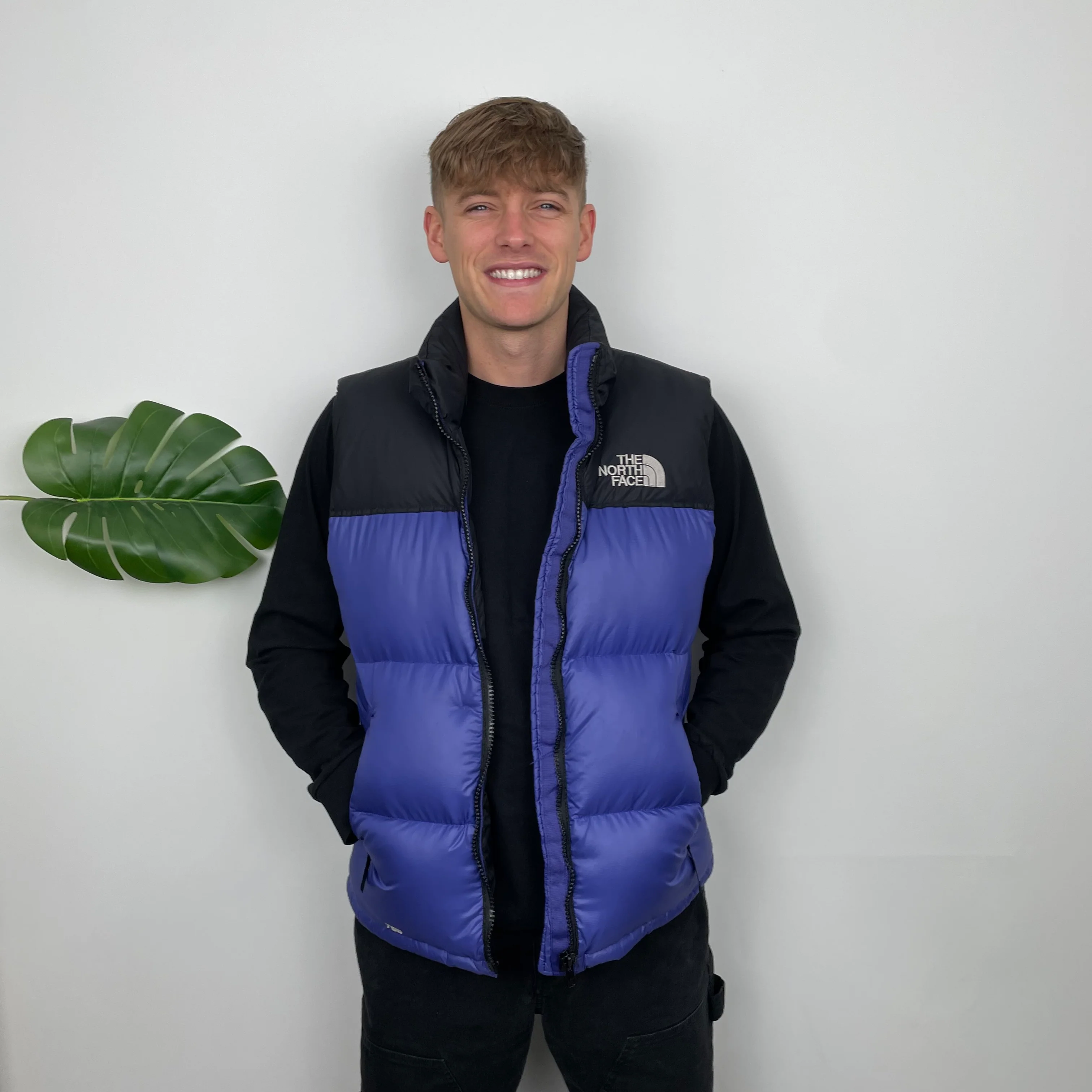 North Face RARE Blue Nuptse 700 Puffer Gilet (M) - Image 2