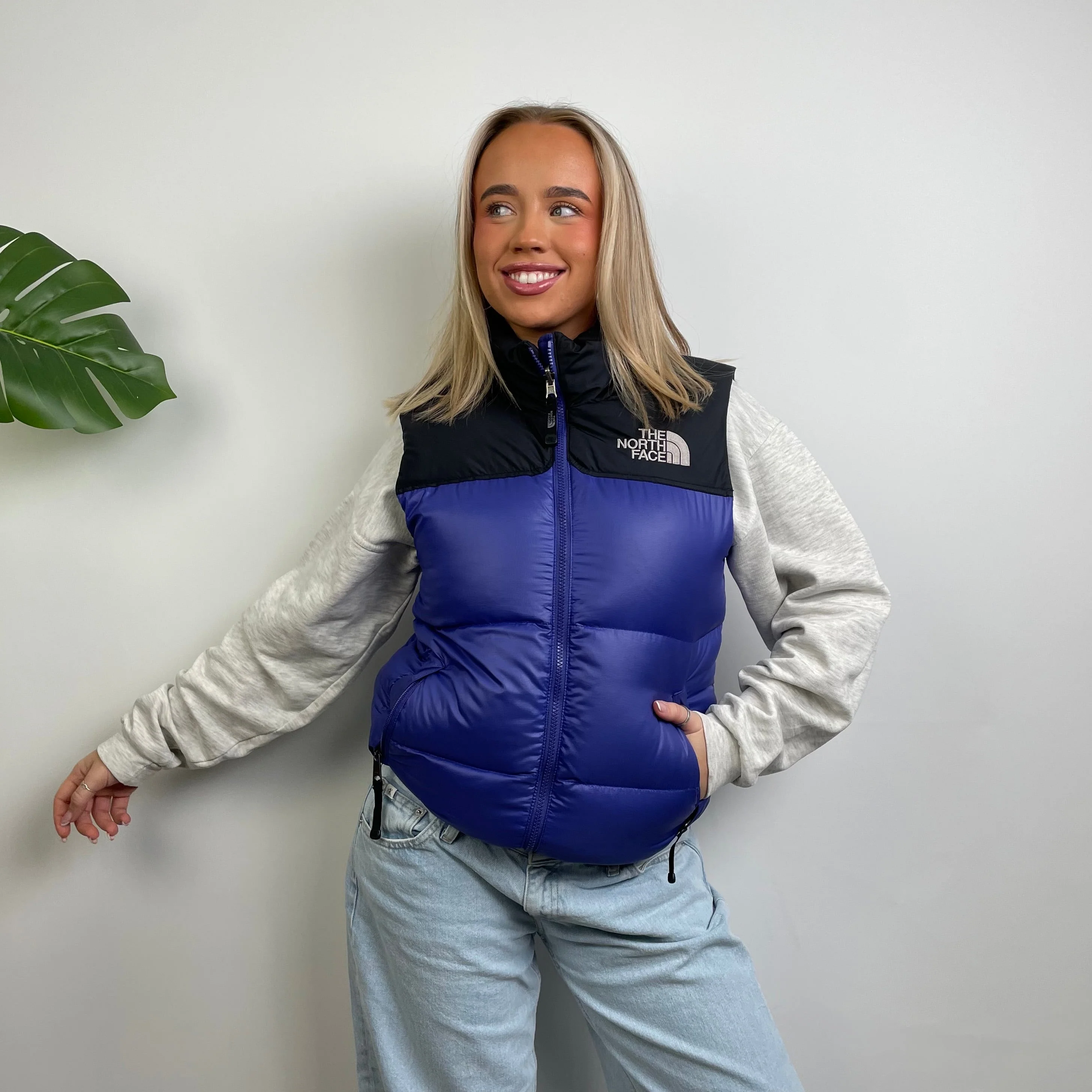 North Face RARE Blue Nuptse 700 Puffer Gilet (S) - Image 3