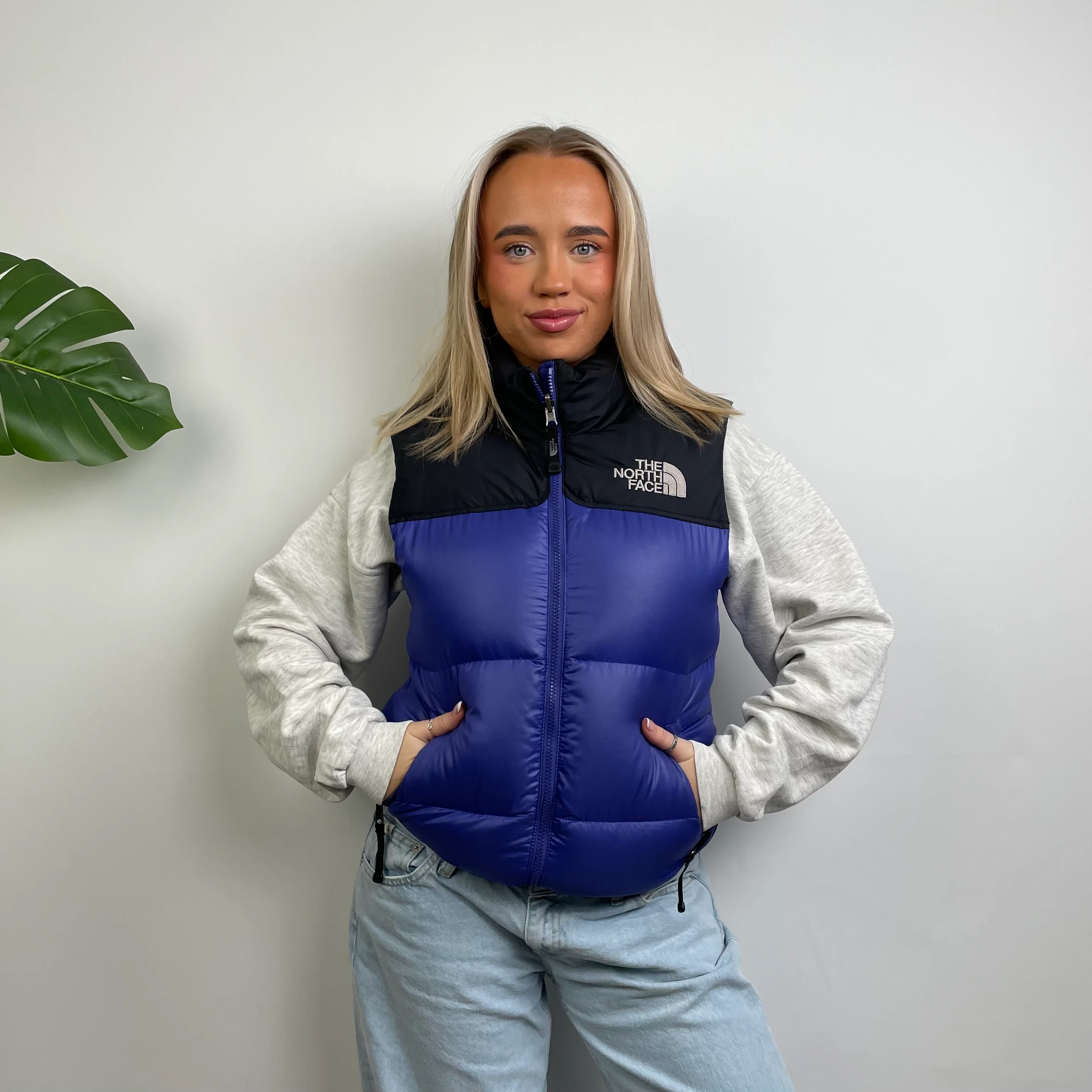North Face RARE Blue Nuptse 700 Puffer Gilet (S) - Image 3