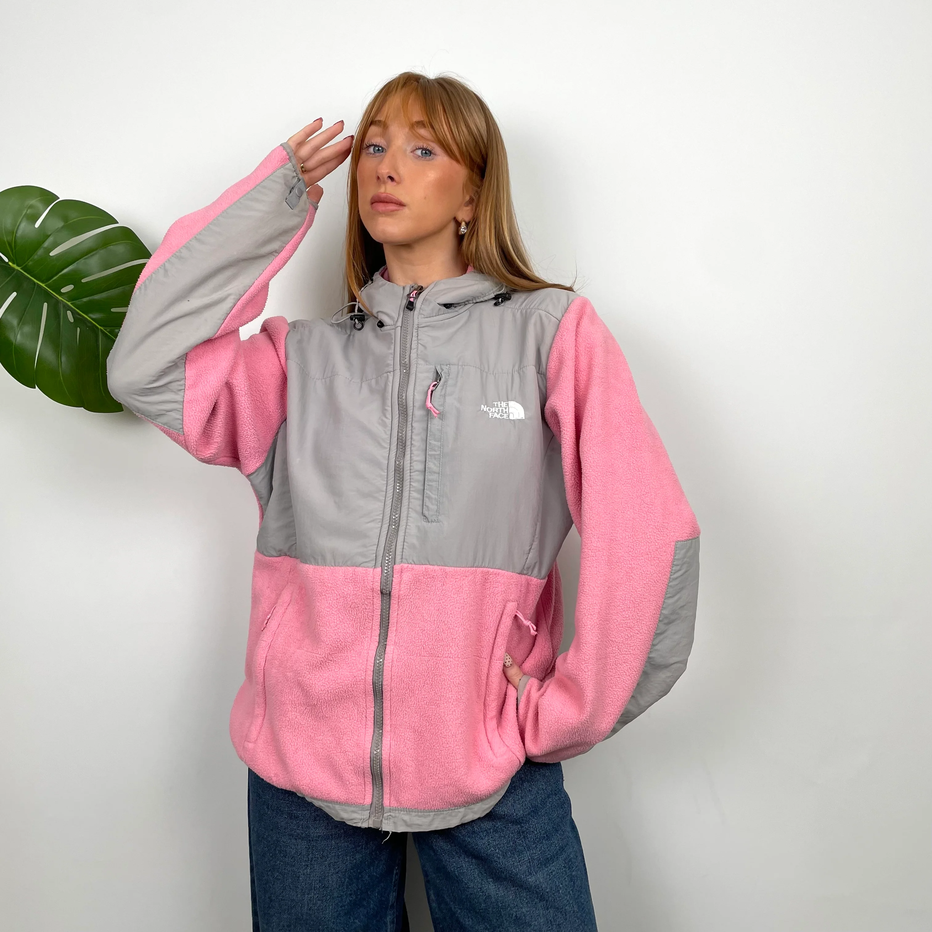 North Face RARE Pink Denali Teddy Bear Fleece Zip Up Hoodie Jacket (M) - Image 2