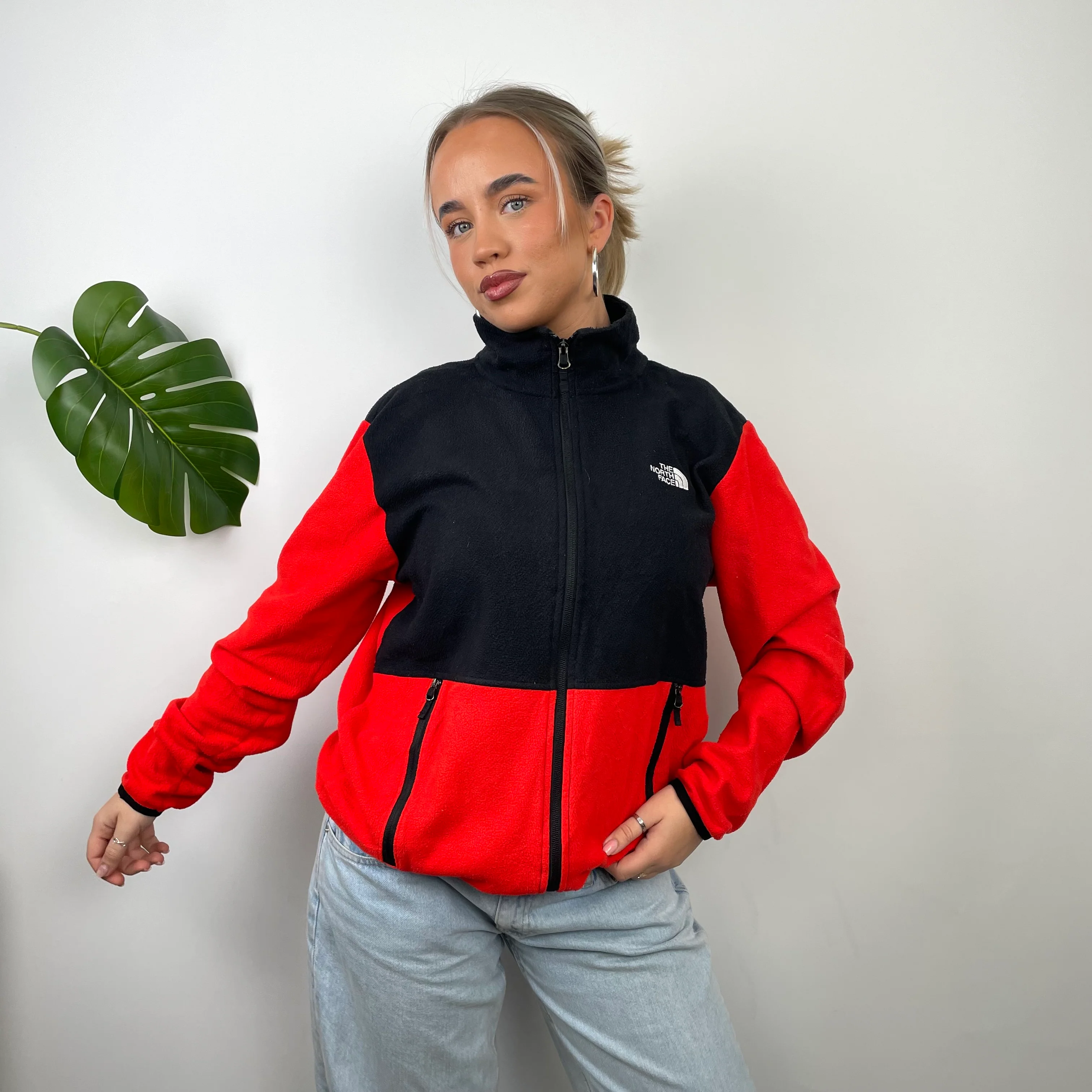 North Face Red Denali Teddy Bear Fleece Zip Up Jacket (XL) - Image 3