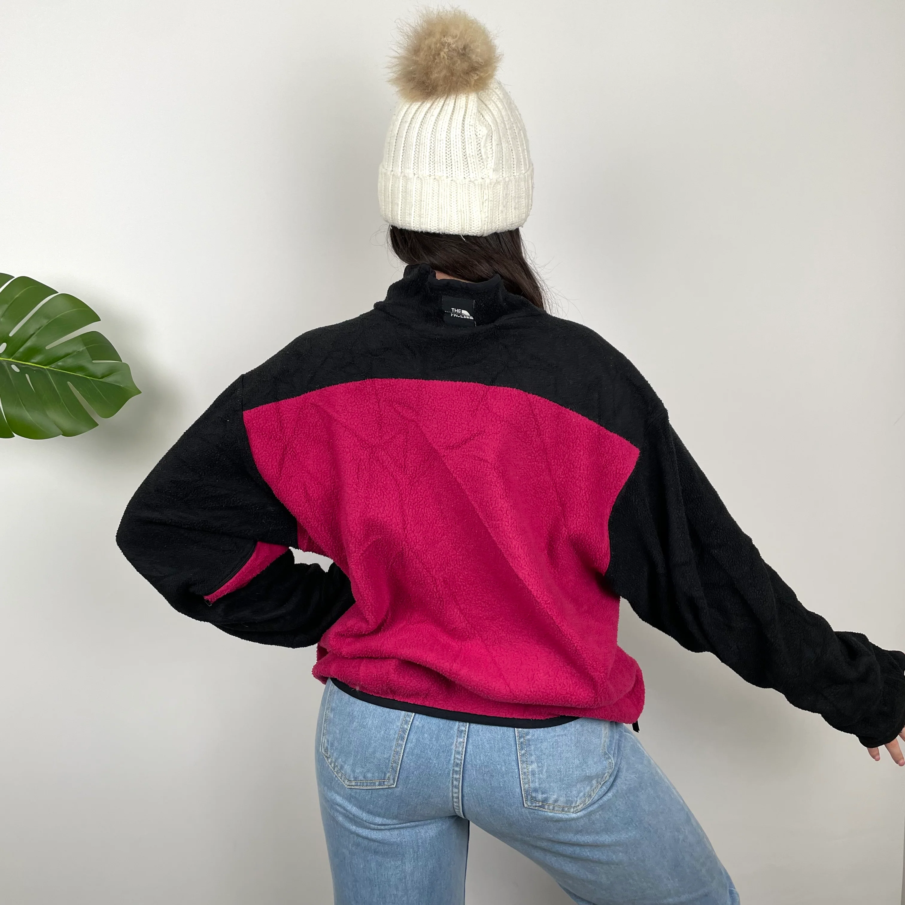 North Face Pink Teddy Bear Fleece Zip Up Jacket (M) - Image 3