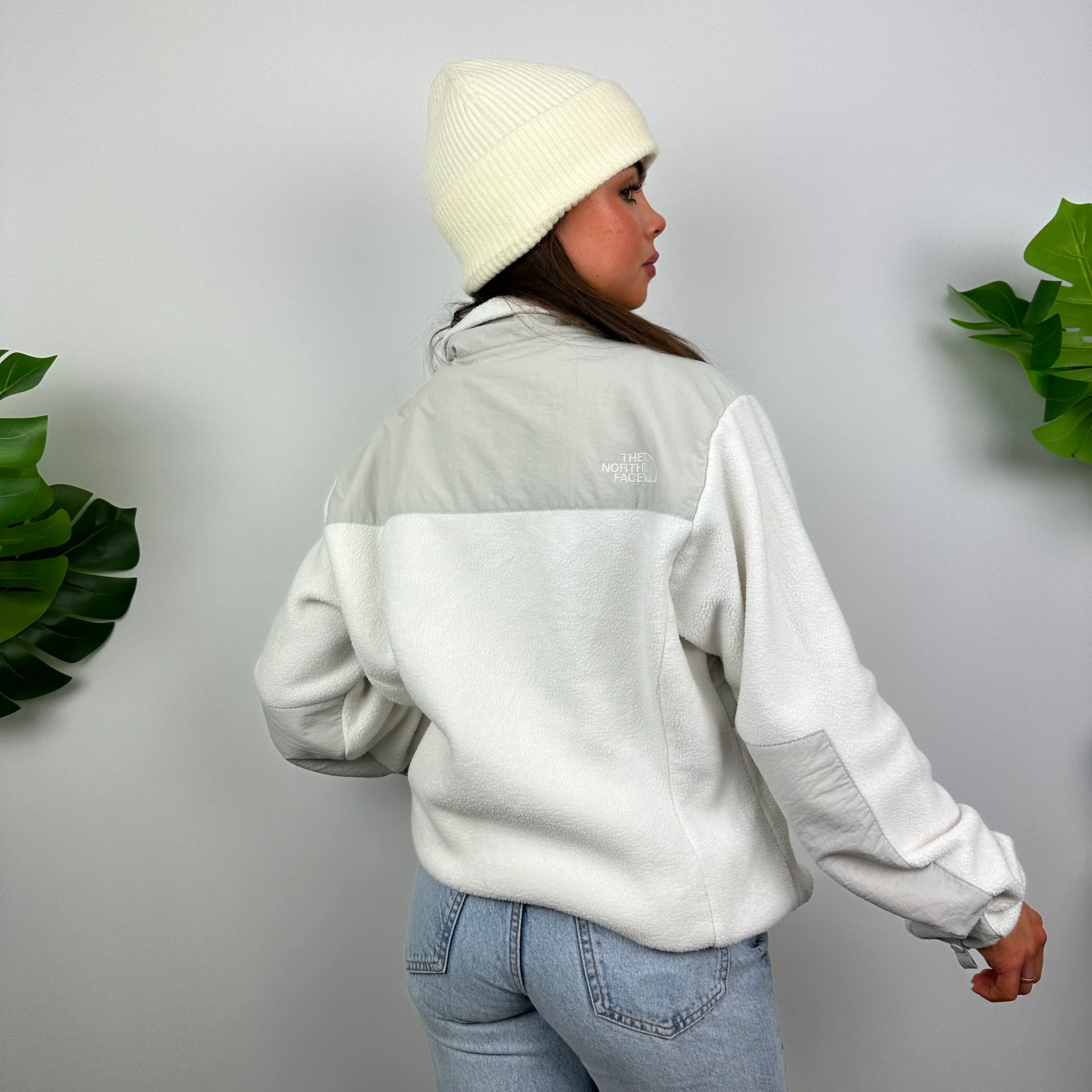 North Face White Denali Teddy Bear Fleece Zip Up Jacket (M) - Image 6