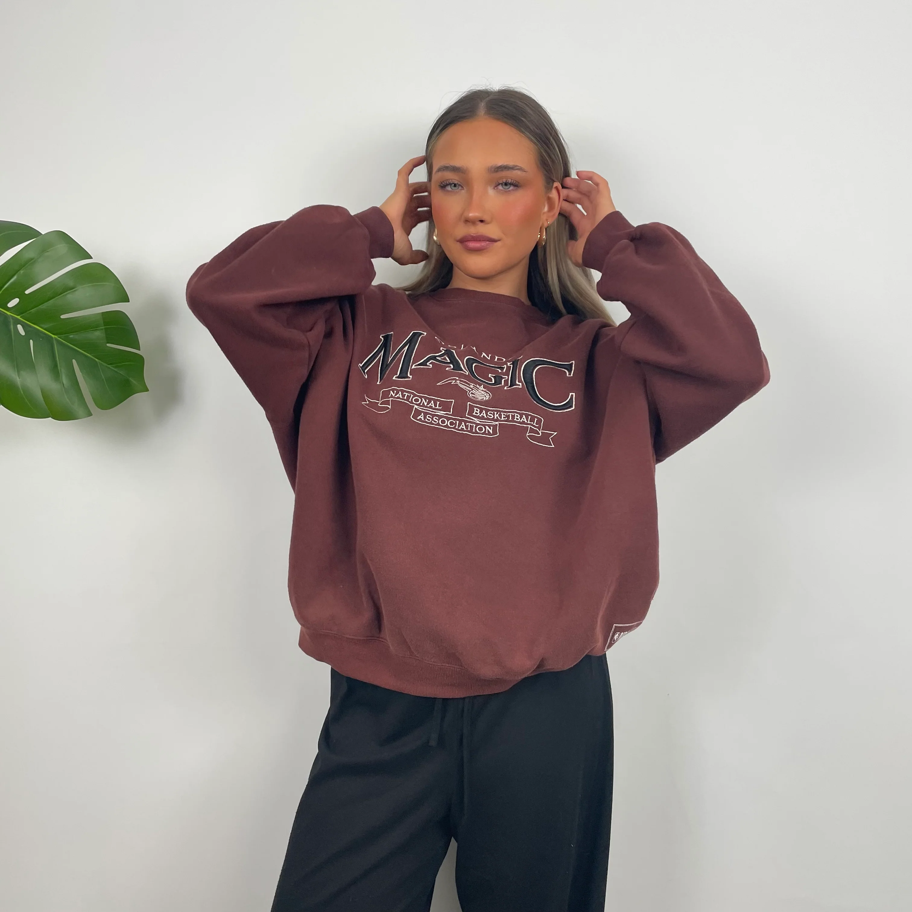 Orlando Magic NBA RARE Maroon Spell Out Sweatshirt (M) - Image 5