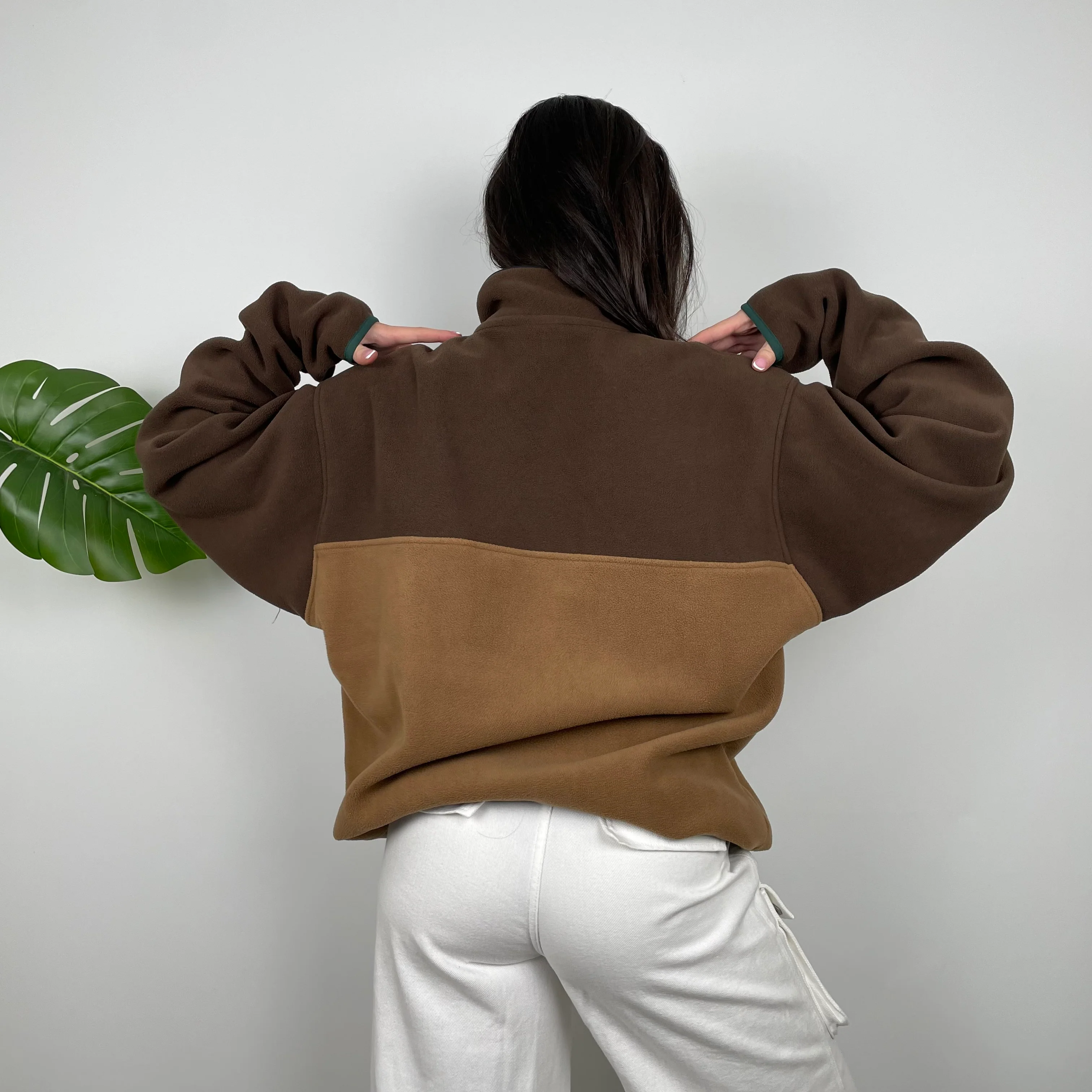 Patagonia Brown Embroidered Spell Out Teddy Bear Fleece Sweatshirt (L) - Image 8