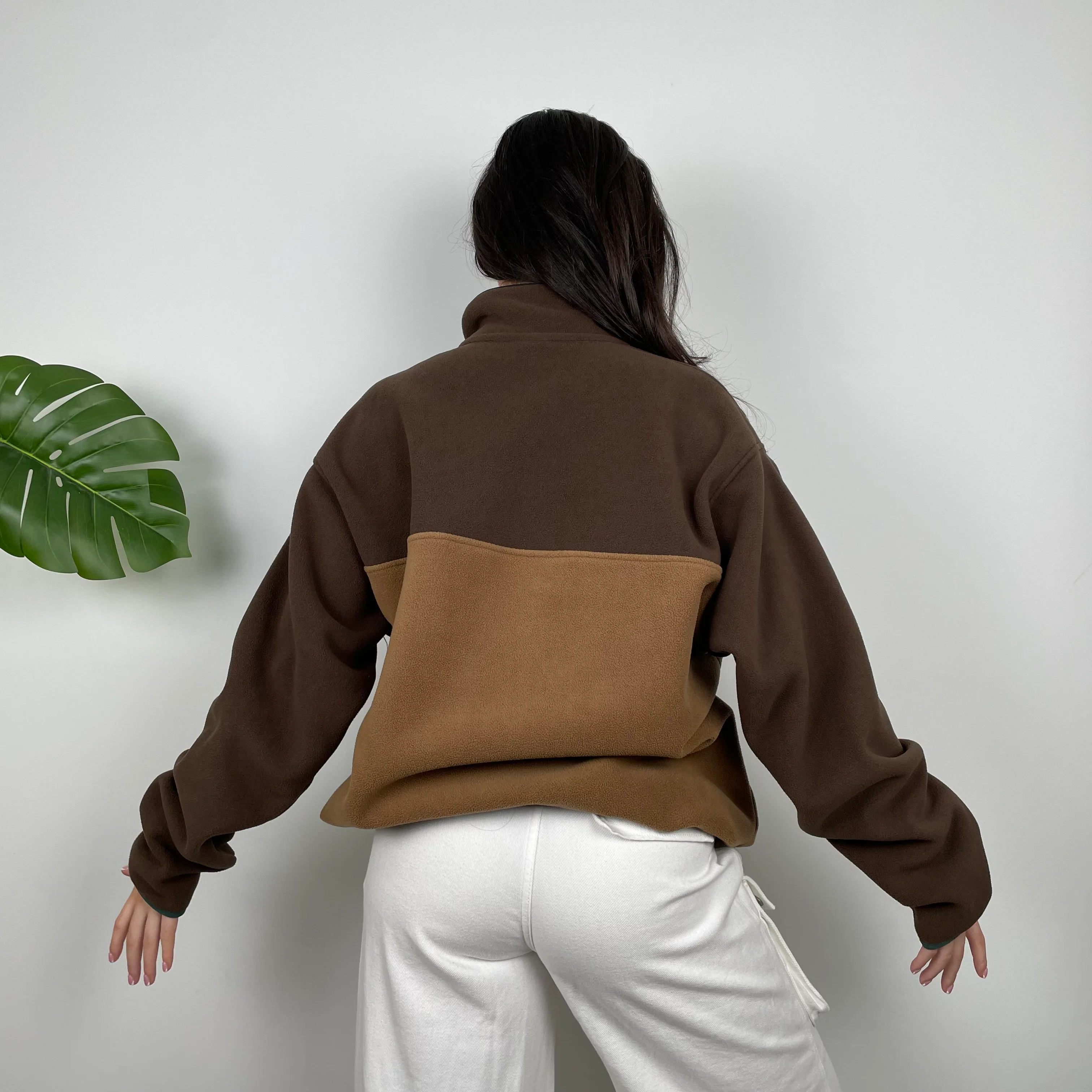 Patagonia Brown Embroidered Spell Out Teddy Bear Fleece Sweatshirt (L) - Image 9