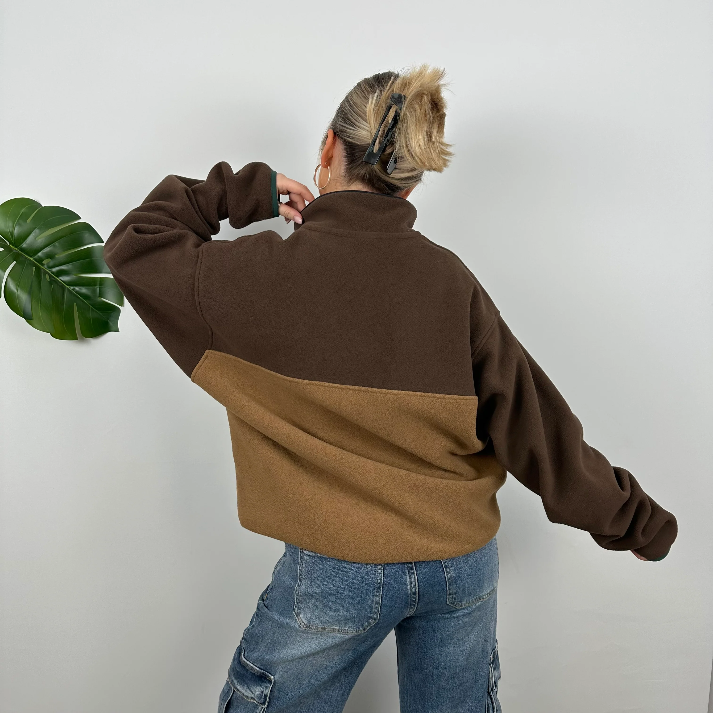 Patagonia Brown Embroidered Spell Out Teddy Bear Fleece Sweatshirt (L) - Image 7
