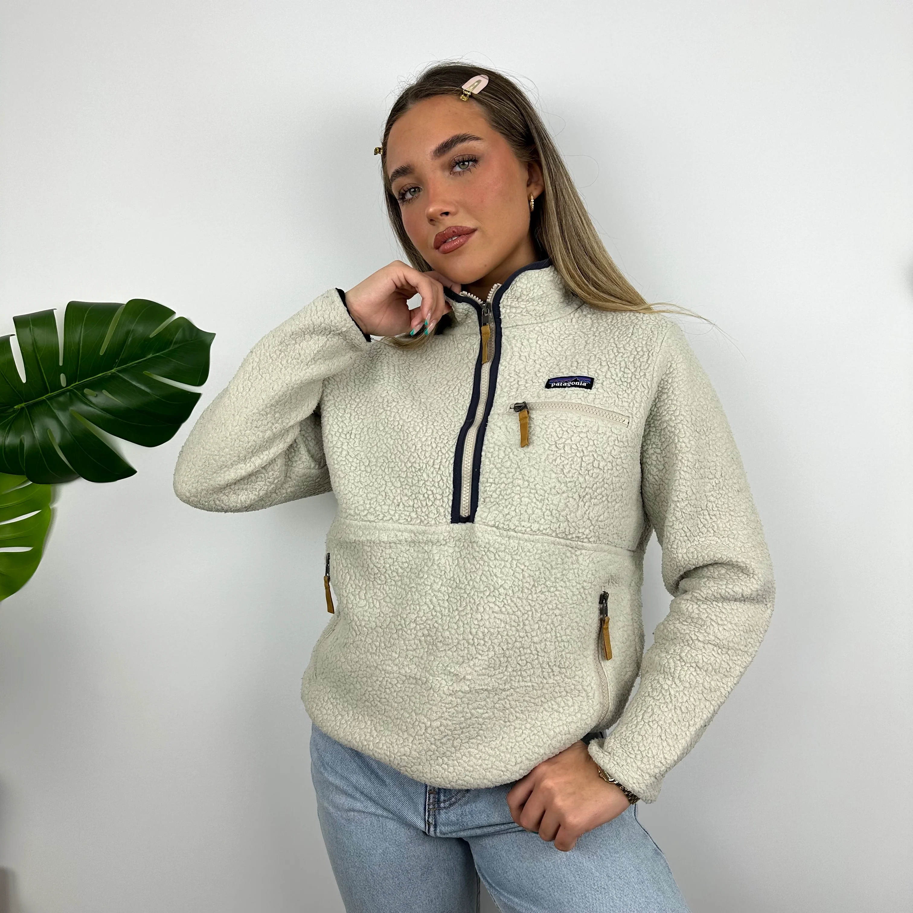 Patagonia RARE Cream Teddy Bear Fleece Sherpa Half Zip (S)