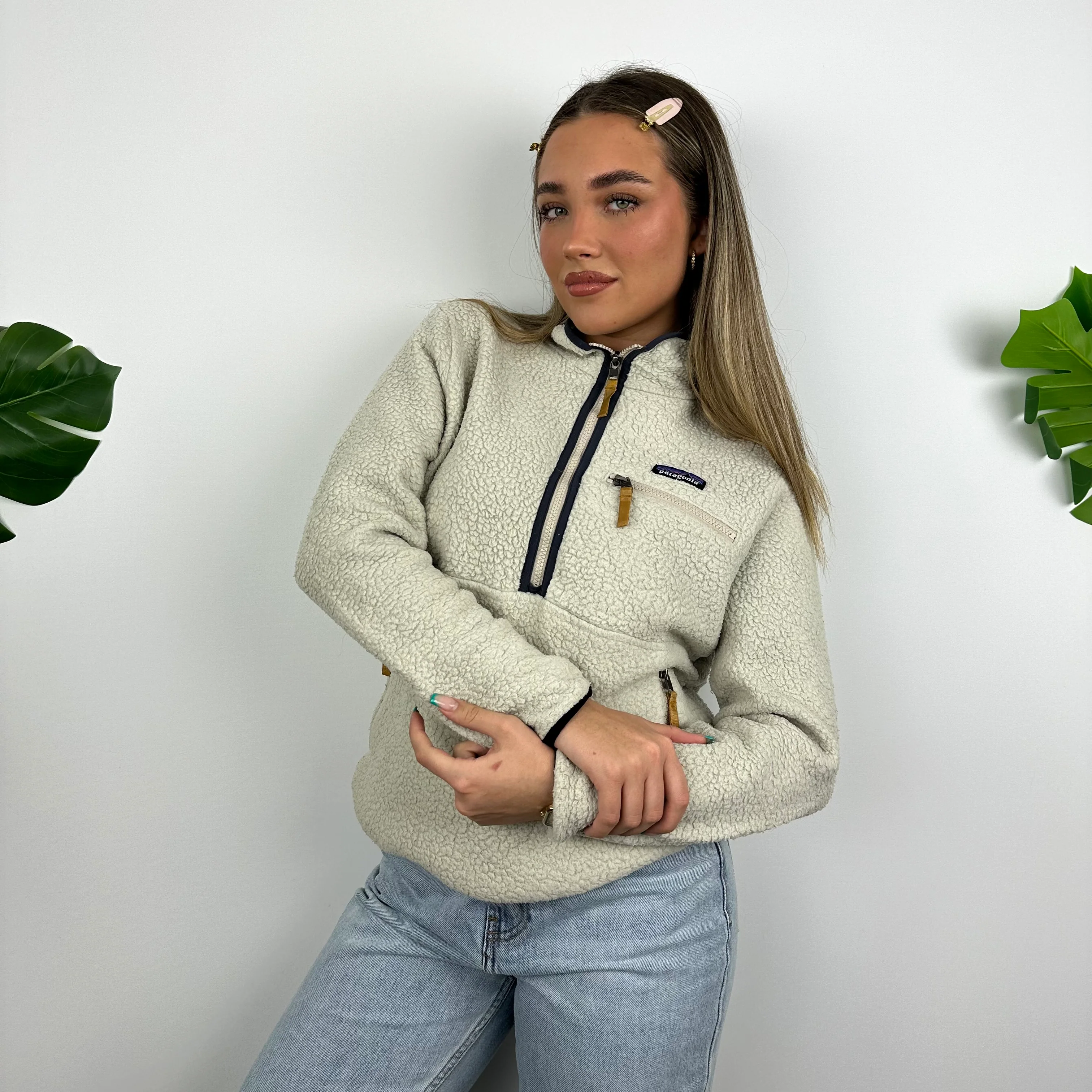 Patagonia RARE Cream Teddy Bear Fleece Sherpa Half Zip (S) - Image 5