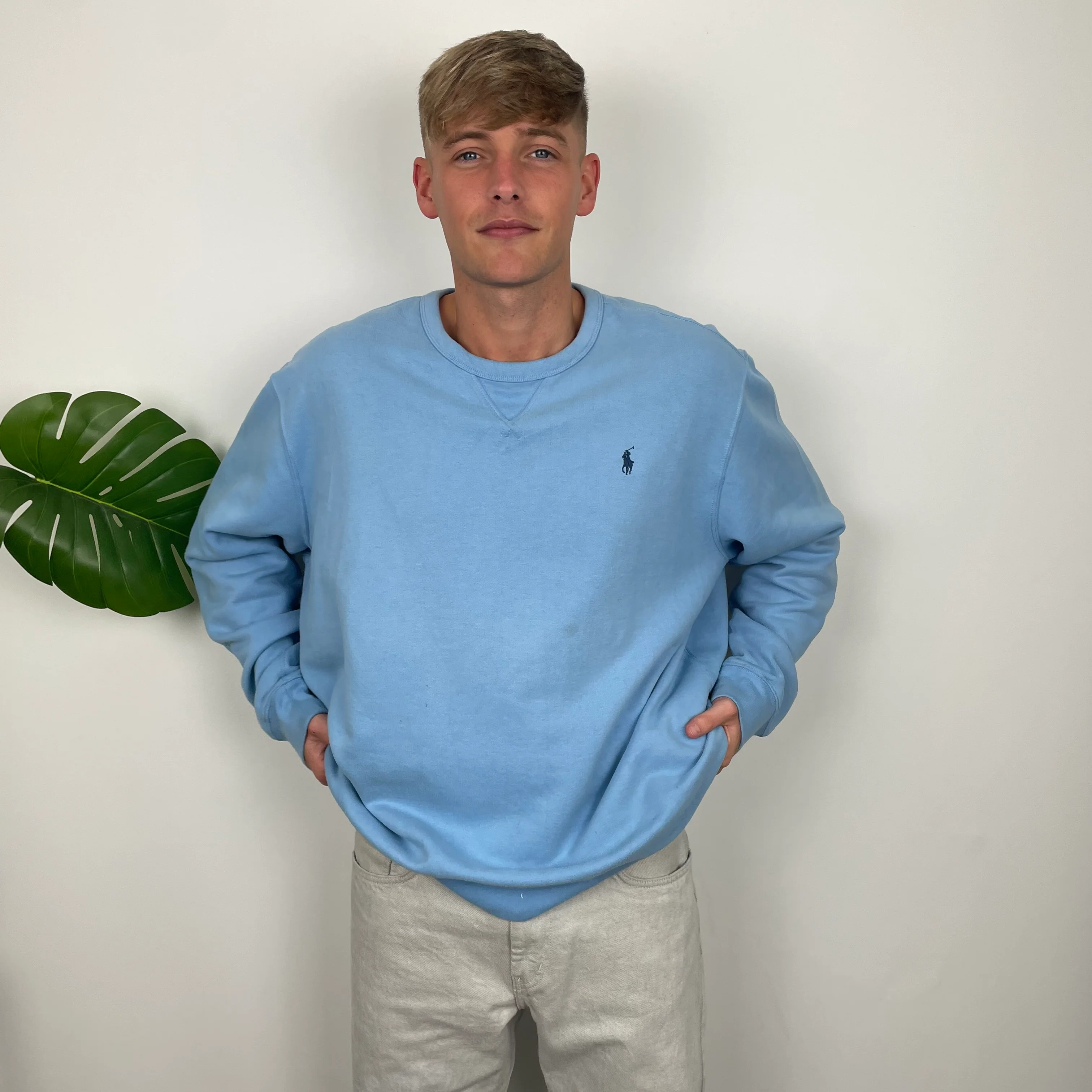 Polo Ralph Lauren Baby Blue Embroidered Logo Sweatshirt (XL) - Image 3