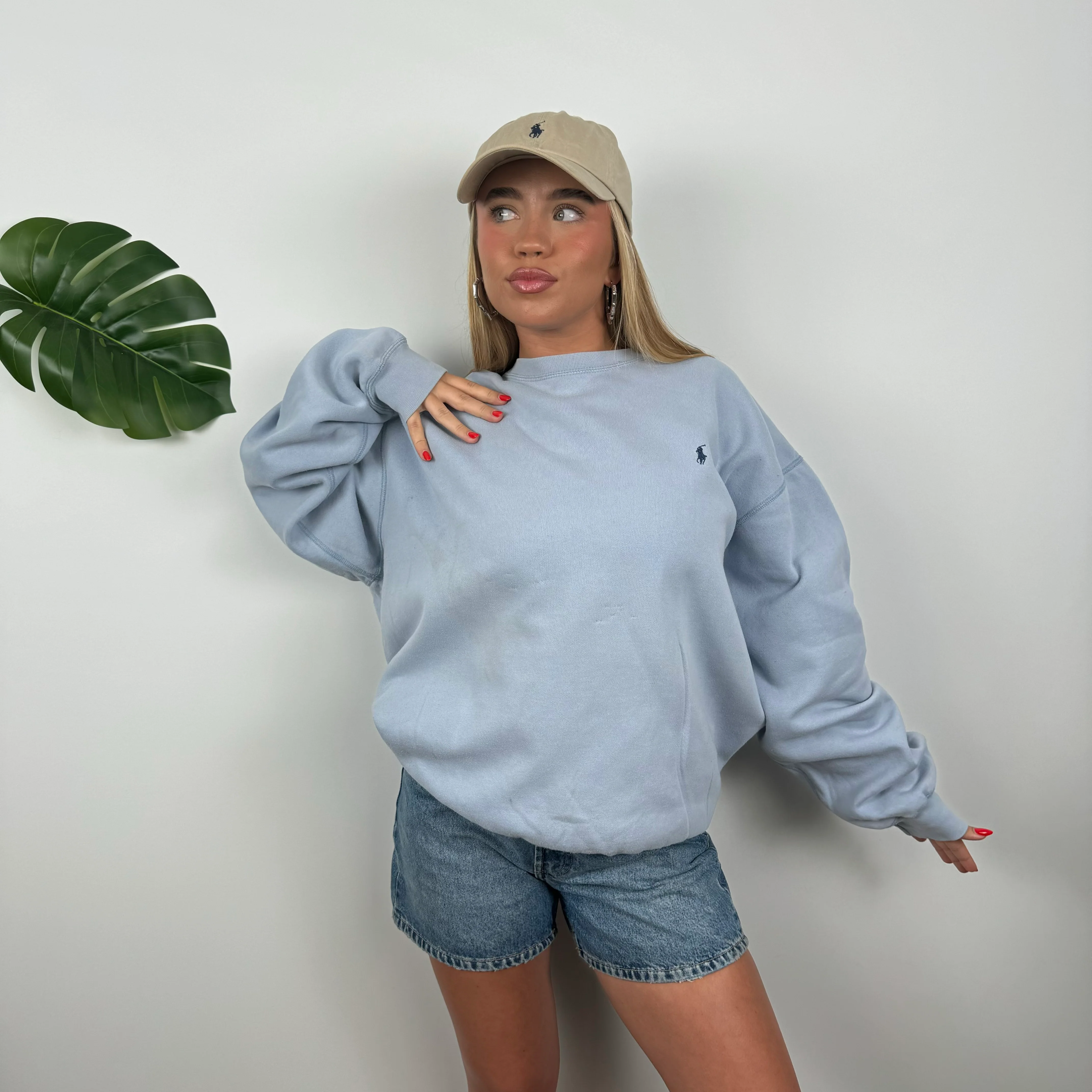 Polo Ralph Lauren Baby Blue Embroidered Logo Sweatshirt (L) - Image 3