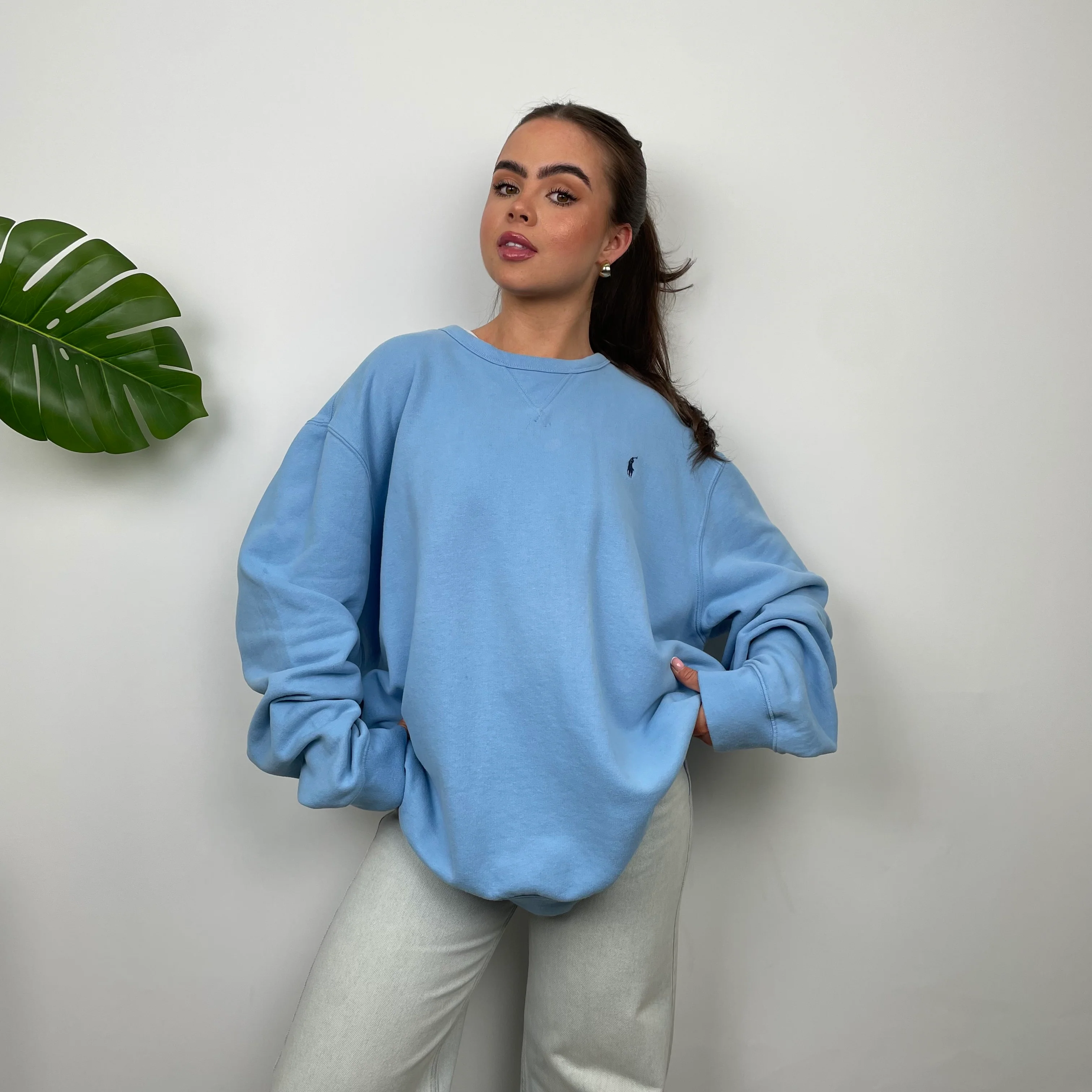 Polo Ralph Lauren Baby Blue Embroidered Logo Sweatshirt (XL) - Image 2