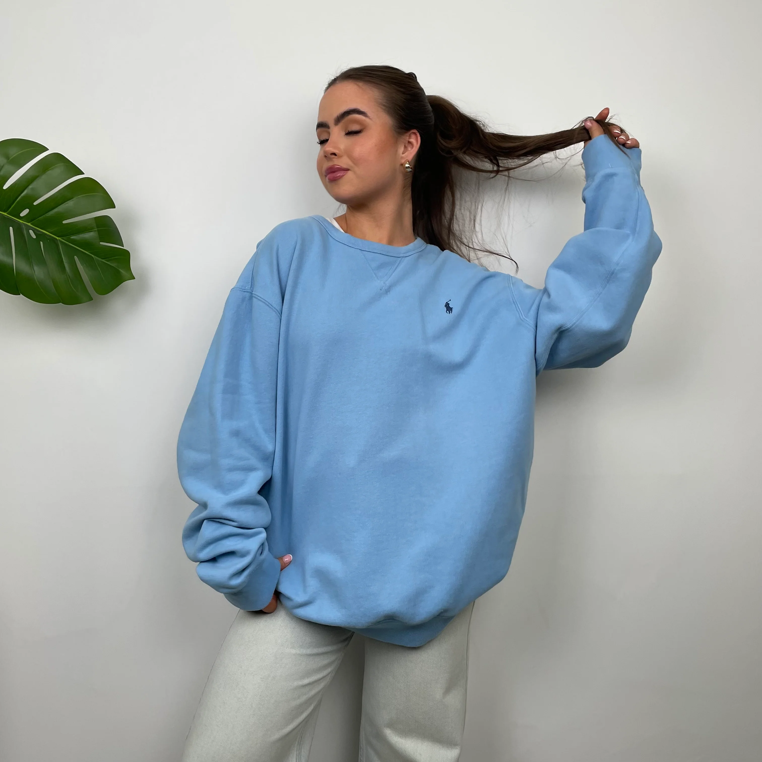 Polo Ralph Lauren Baby Blue Embroidered Logo Sweatshirt (XL) - Image 3