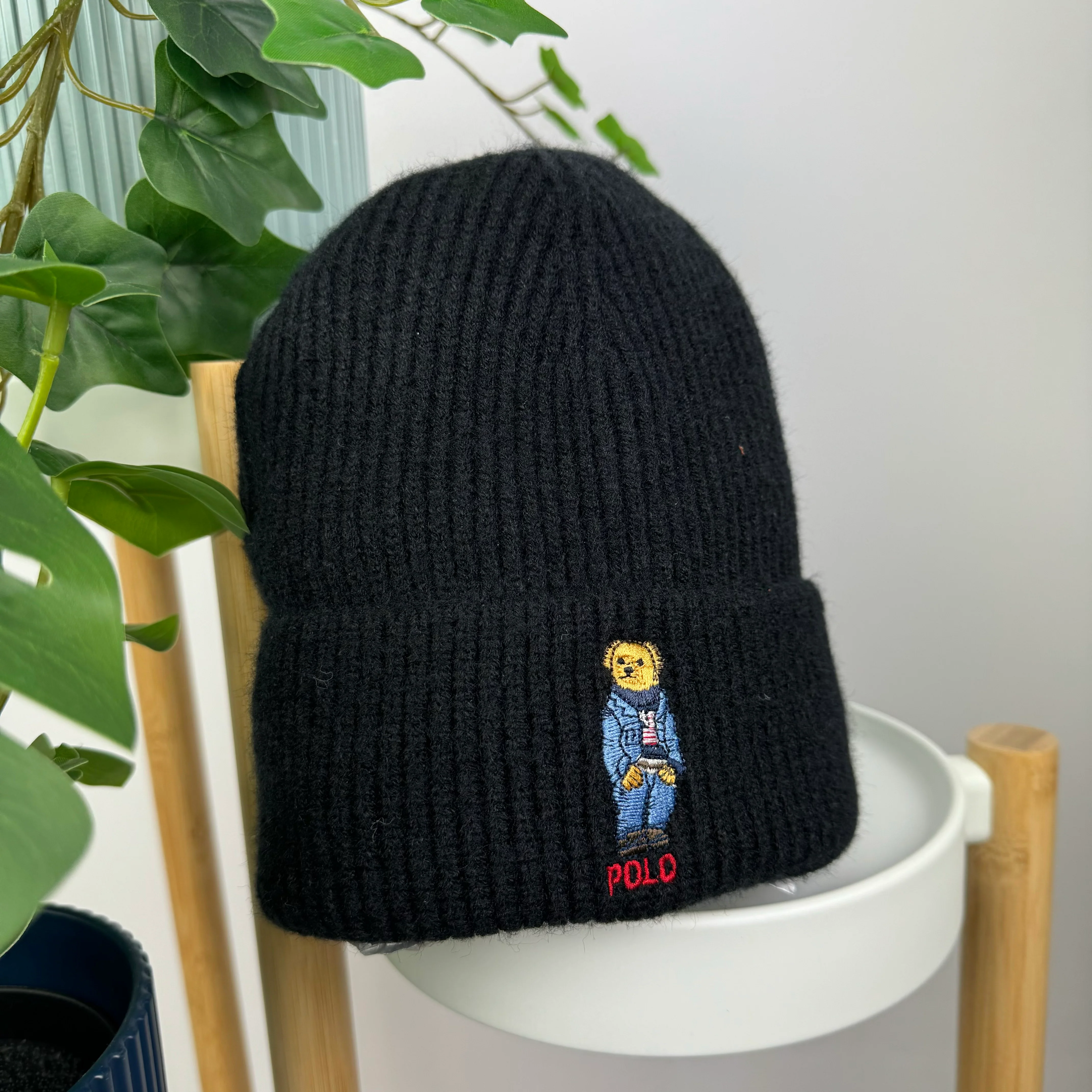 Polo Ralph Lauren Bear Beanie in Black - Image 2