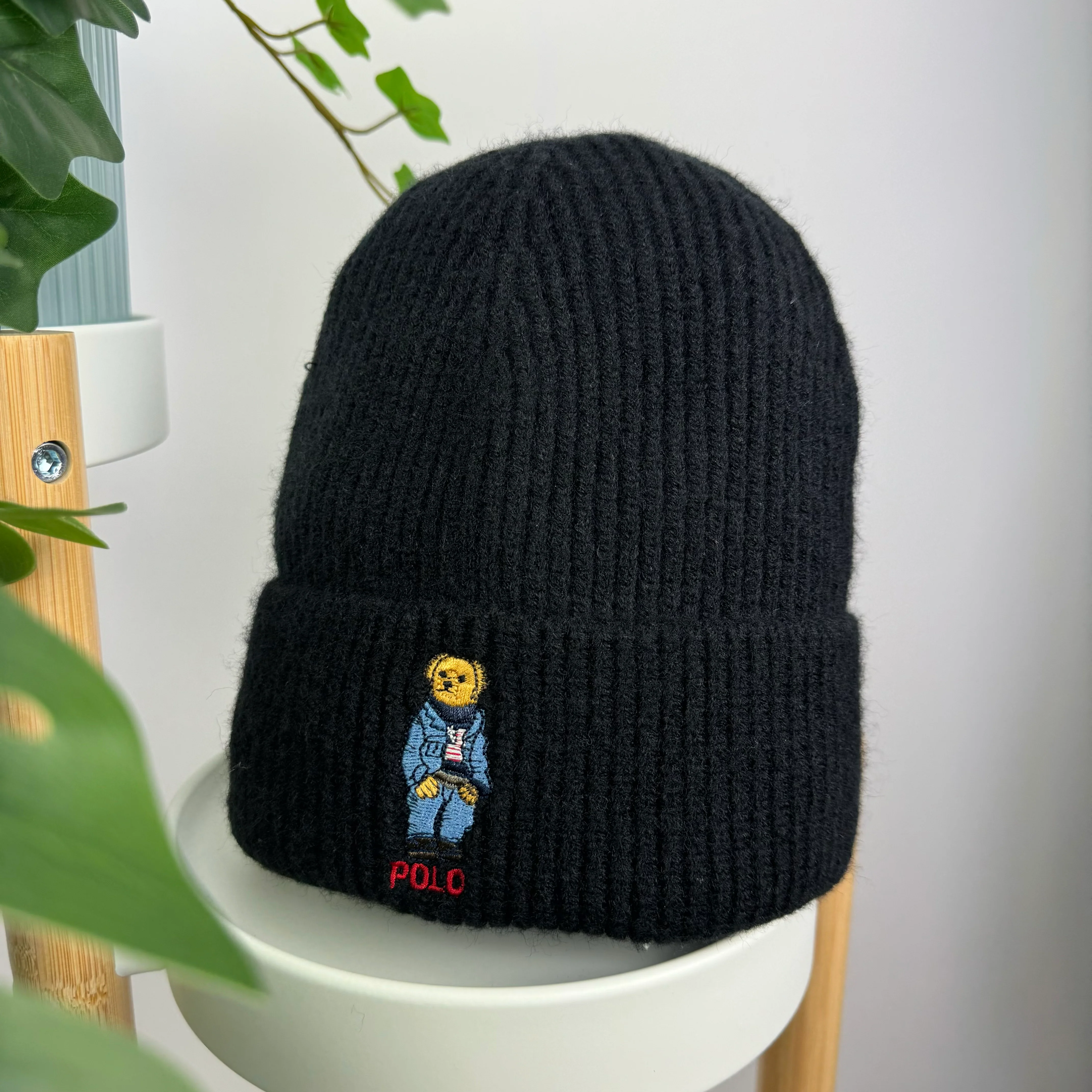 Polo Ralph Lauren Bear Beanie in Black - Image 3