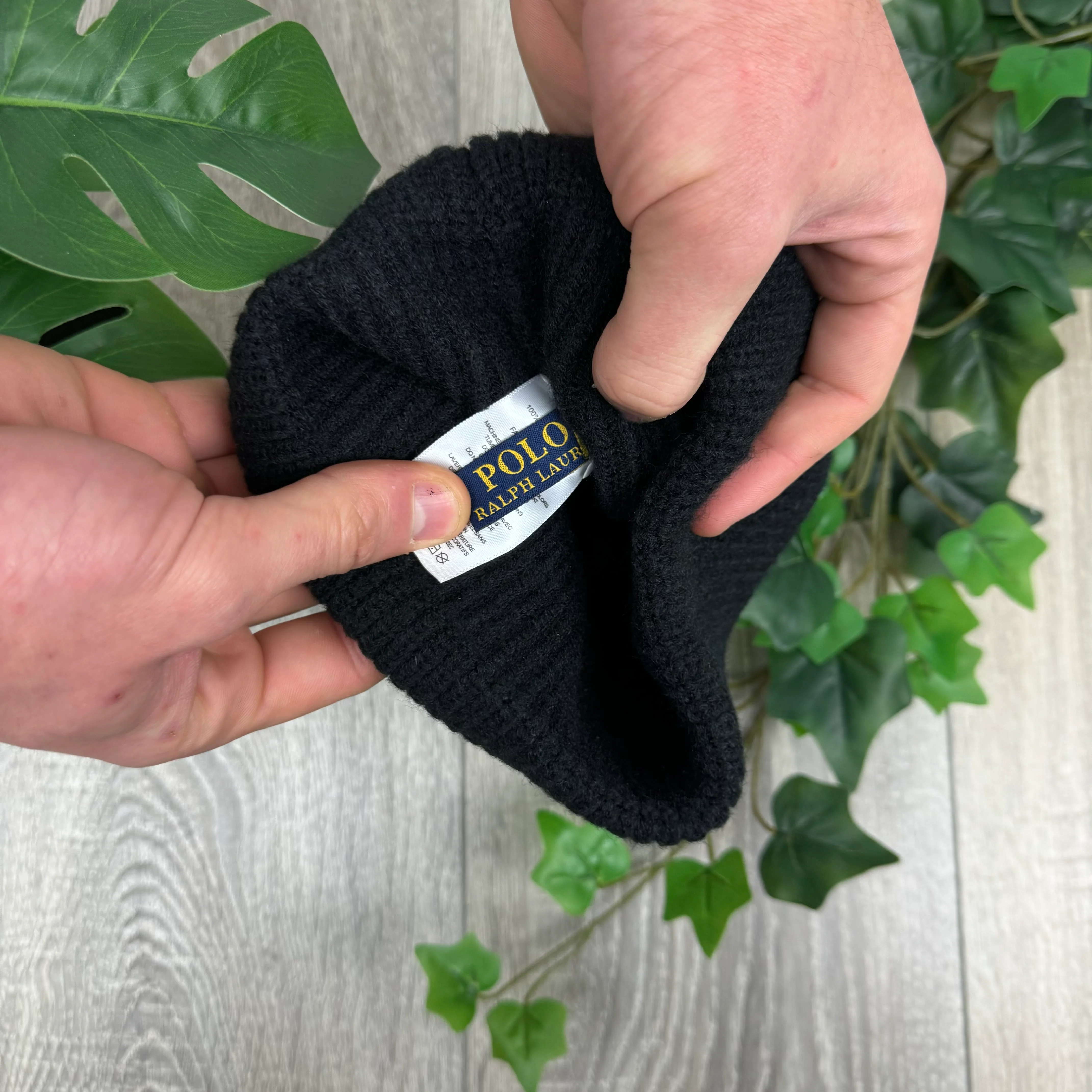 Polo Ralph Lauren Bear Beanie in Black - Image 4
