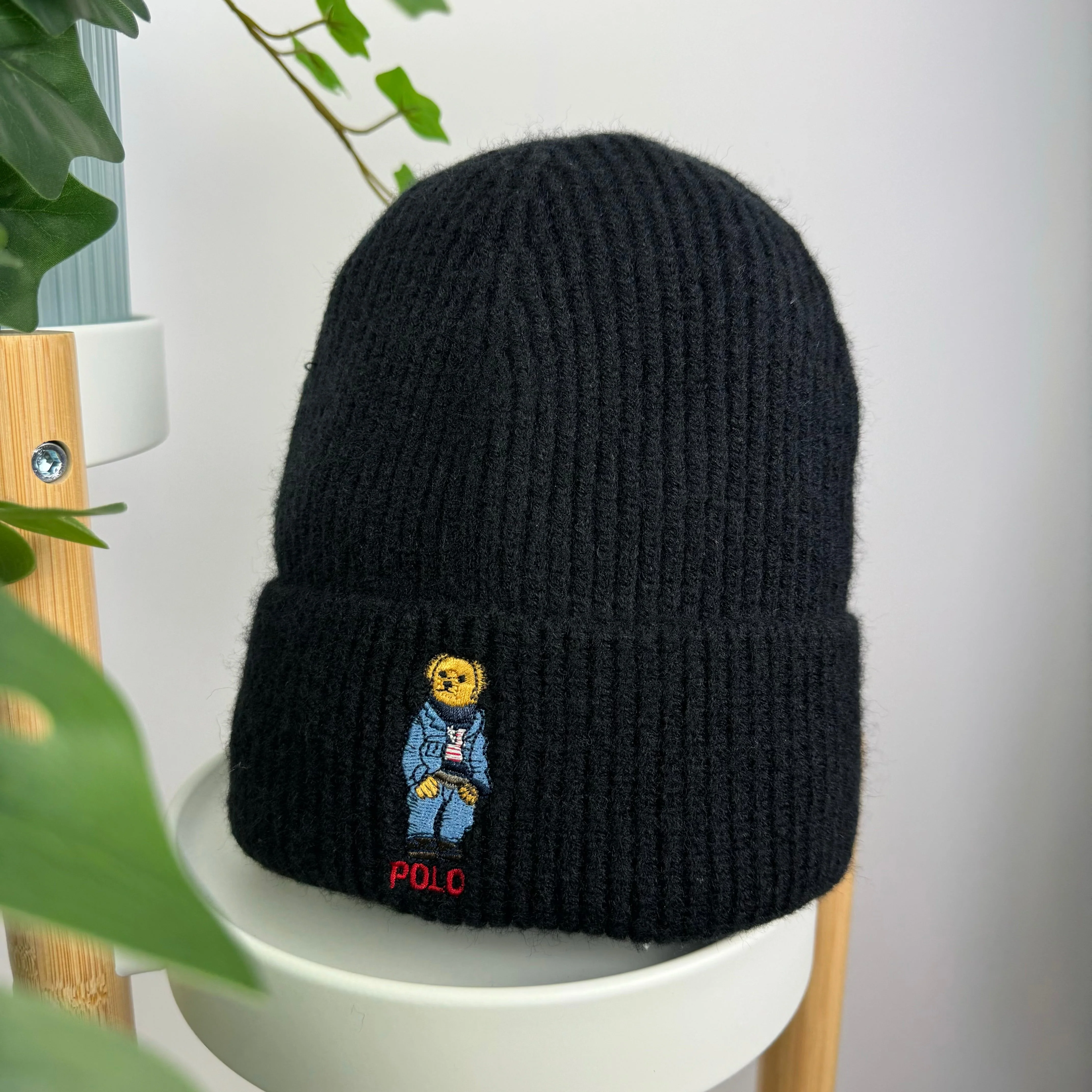 Polo Ralph Lauren Bear Beanie in Black - Image 3