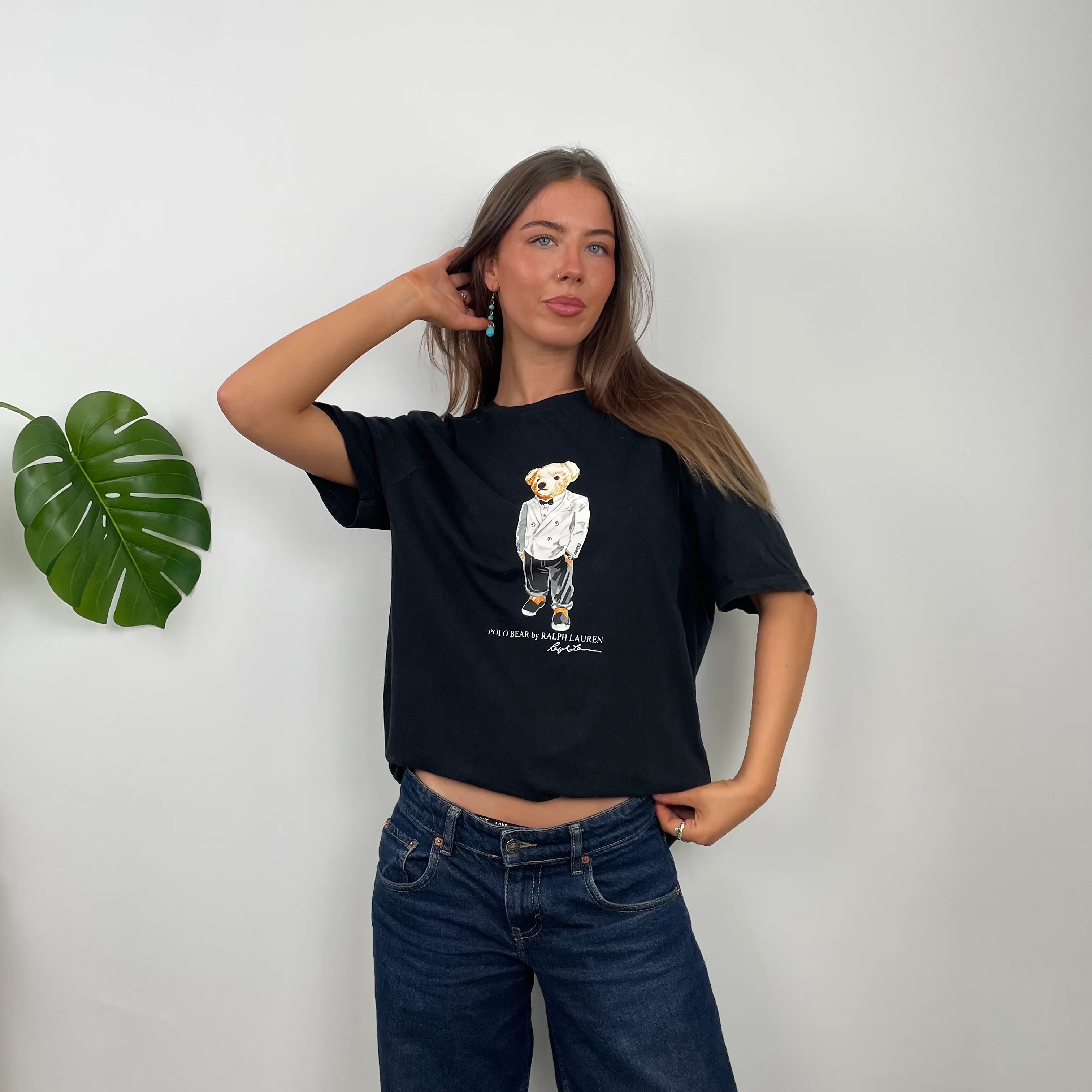 Polo Ralph Lauren Bear Black Spell Out T Shirt (L) - Image 2