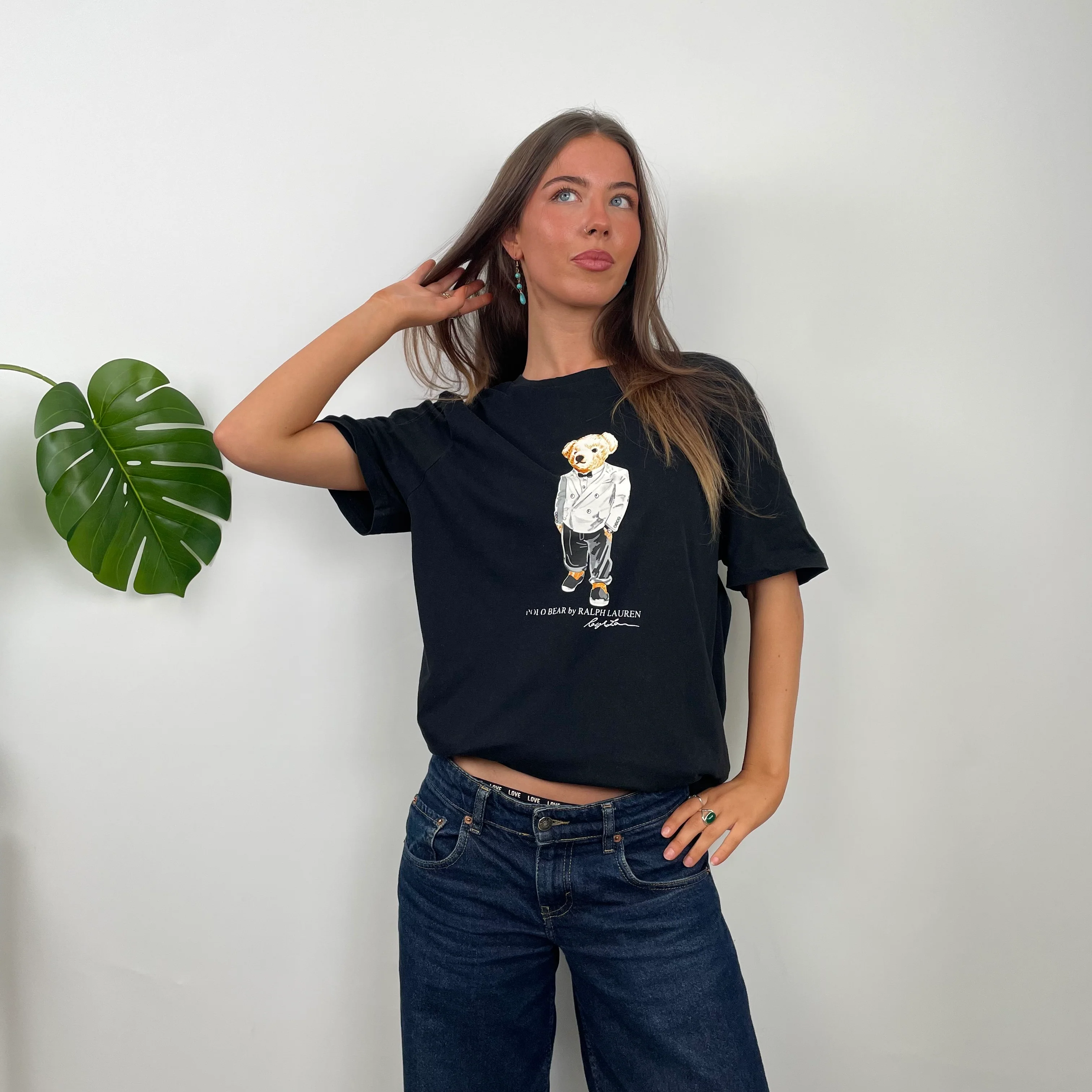 Polo Ralph Lauren Bear Black Spell Out T Shirt (L) - Image 3