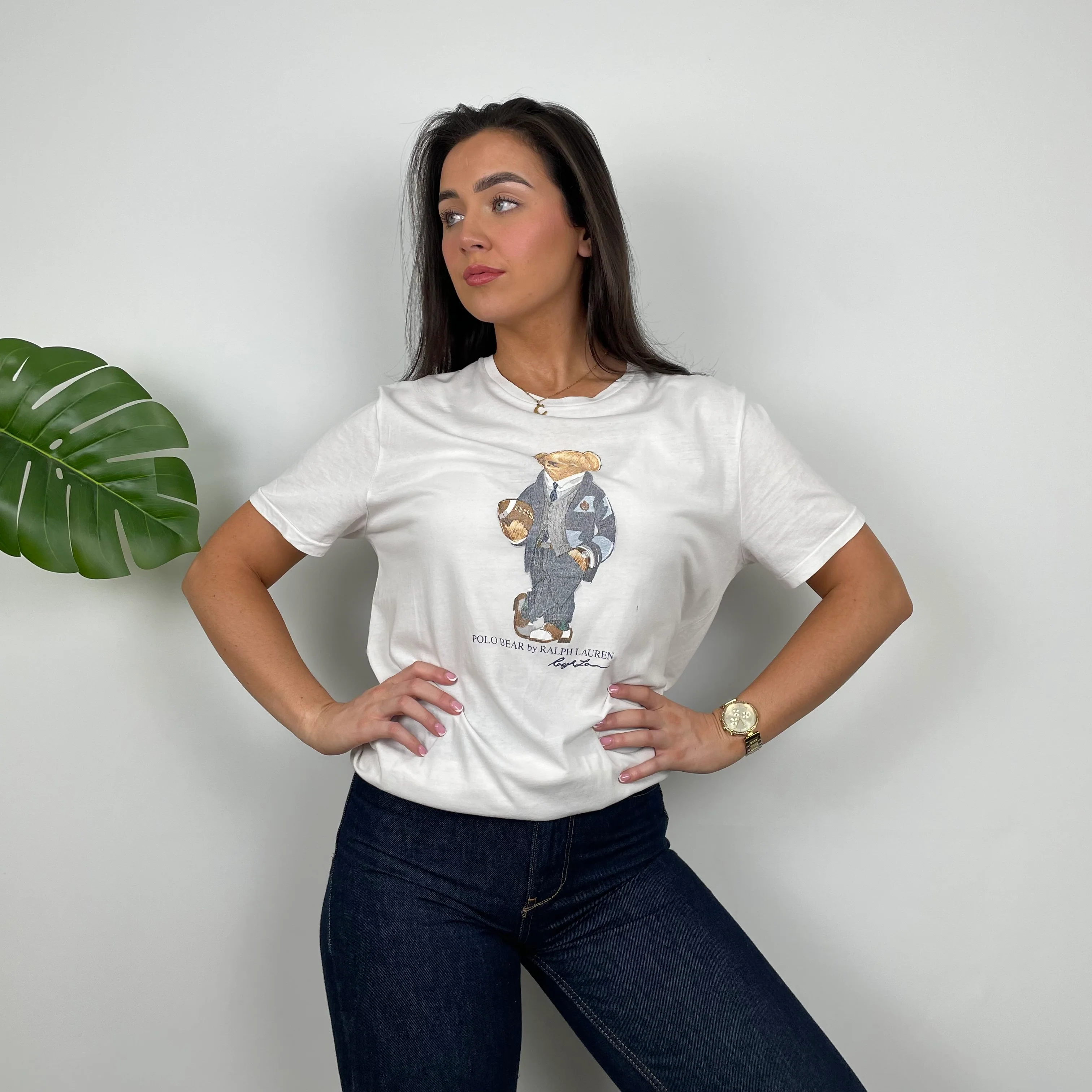Polo Ralph Lauren Bear Grey Spell Out T Shirt (M) - Image 3