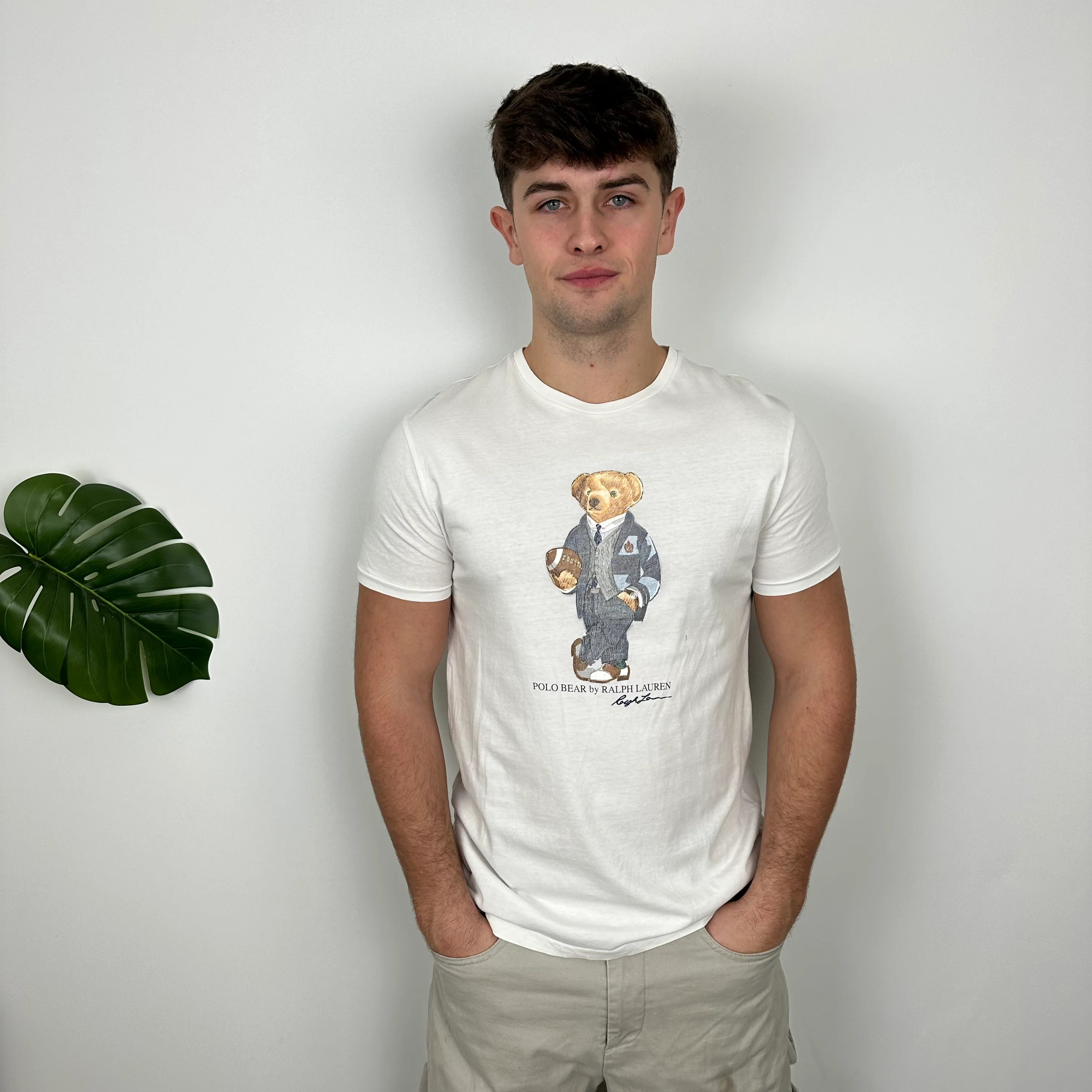 Polo Ralph Lauren Bear White Spell Out T Shirt (M) - Image 2