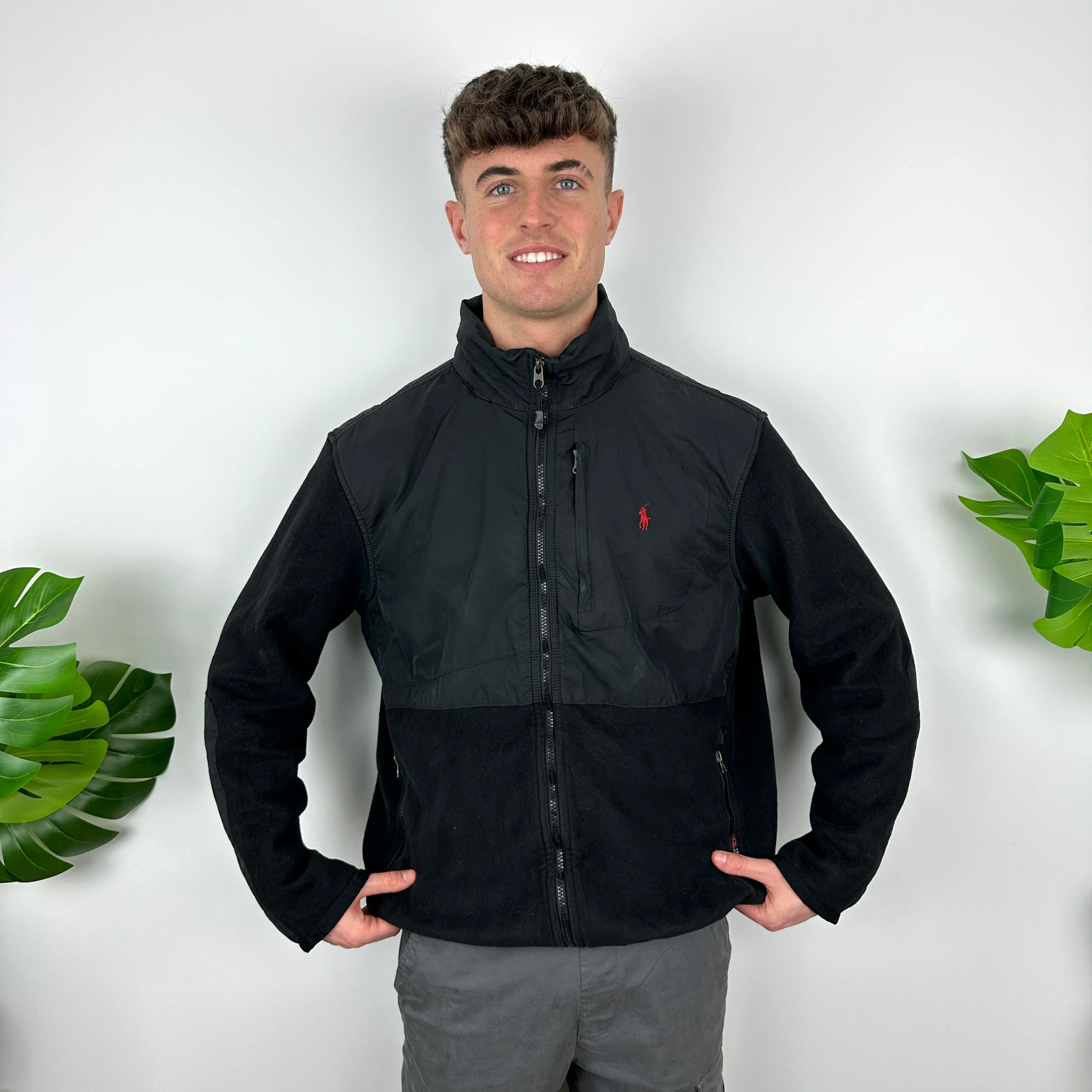 Polo Ralph Lauren Black Embroidered Logo Denali Teddy Bear Fleece Zip Up Jacket (L) - Image 6